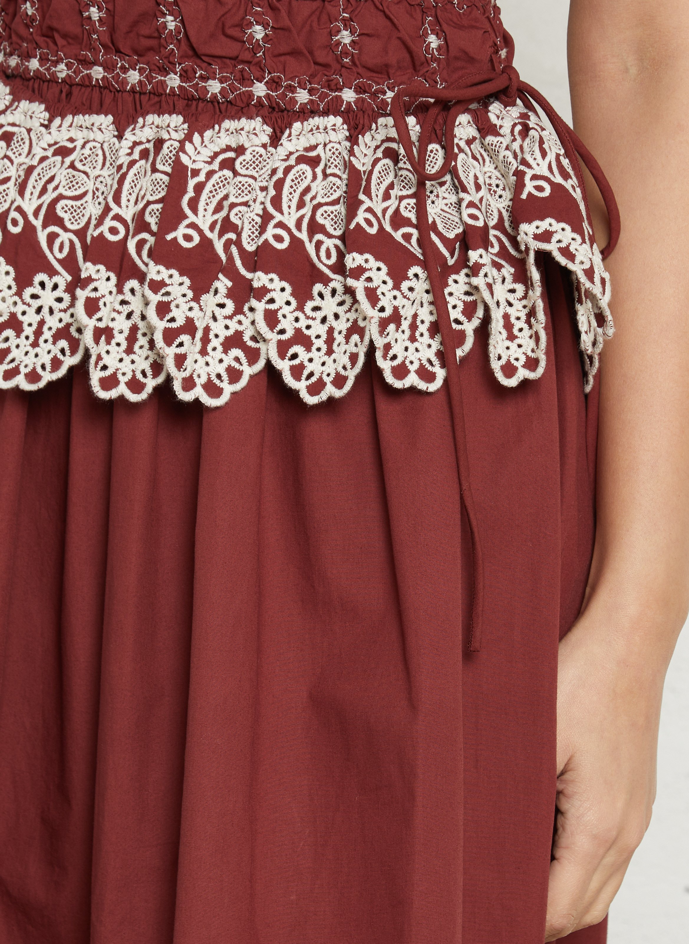 Long organic cotton dress DAMSON MADDER Red