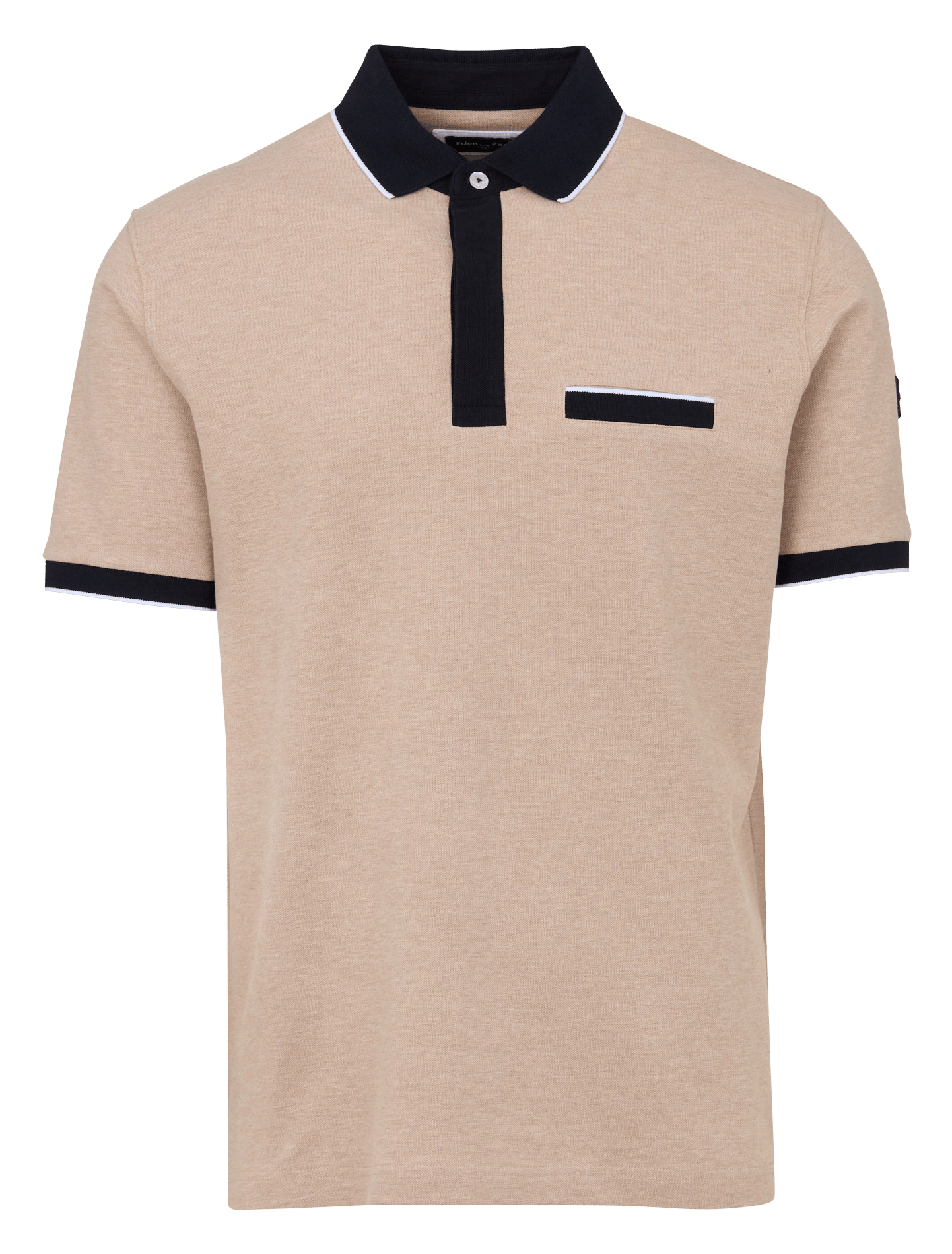 Polo droit en coton mélangé EDEN PARK Beige