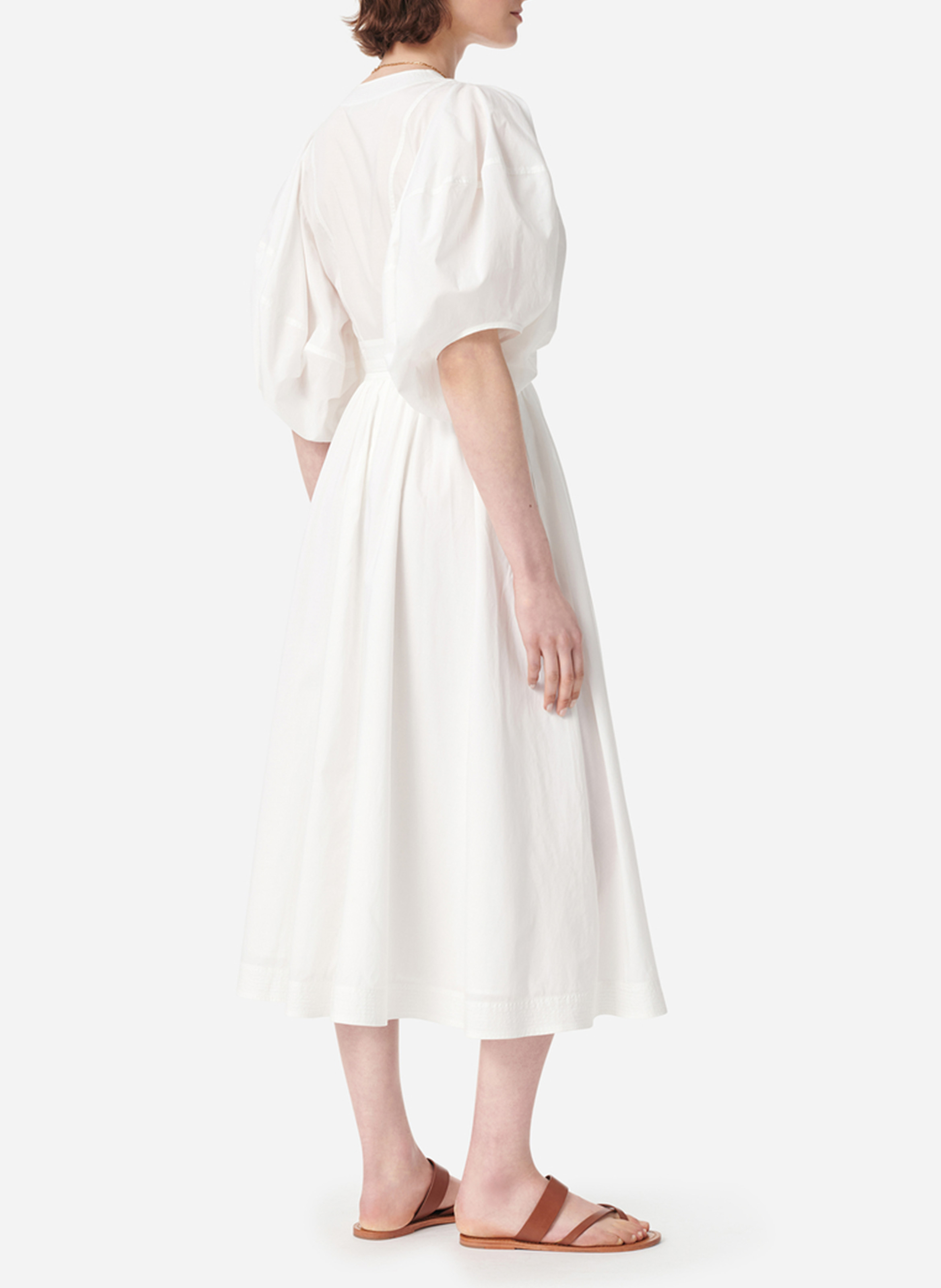 Lange jurk met V-hals VANESSA BRUNO Wit