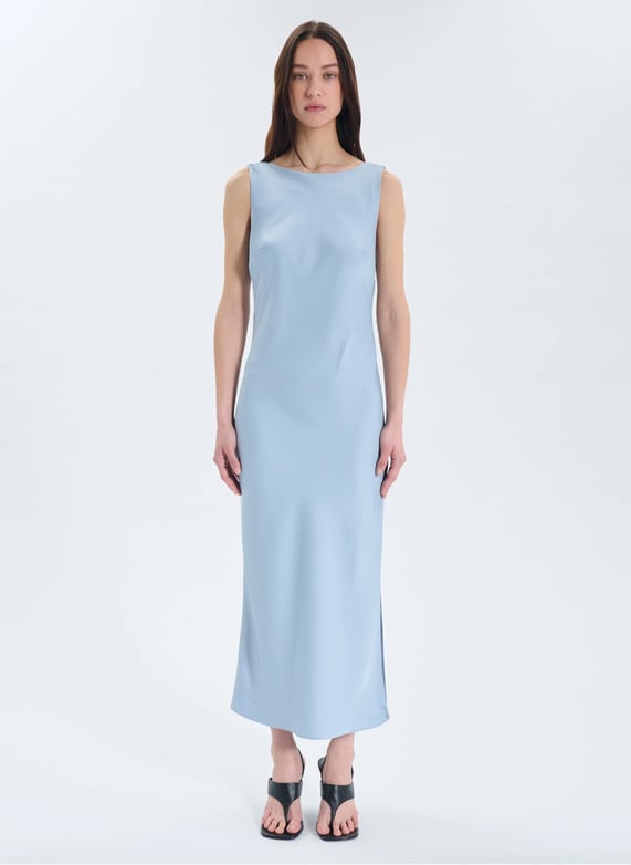 Long boat-Neck dress Grey Zapa - Women | Place des Tendances Long boat-Neck dress Grey Zapa - Women | Place des Tendances