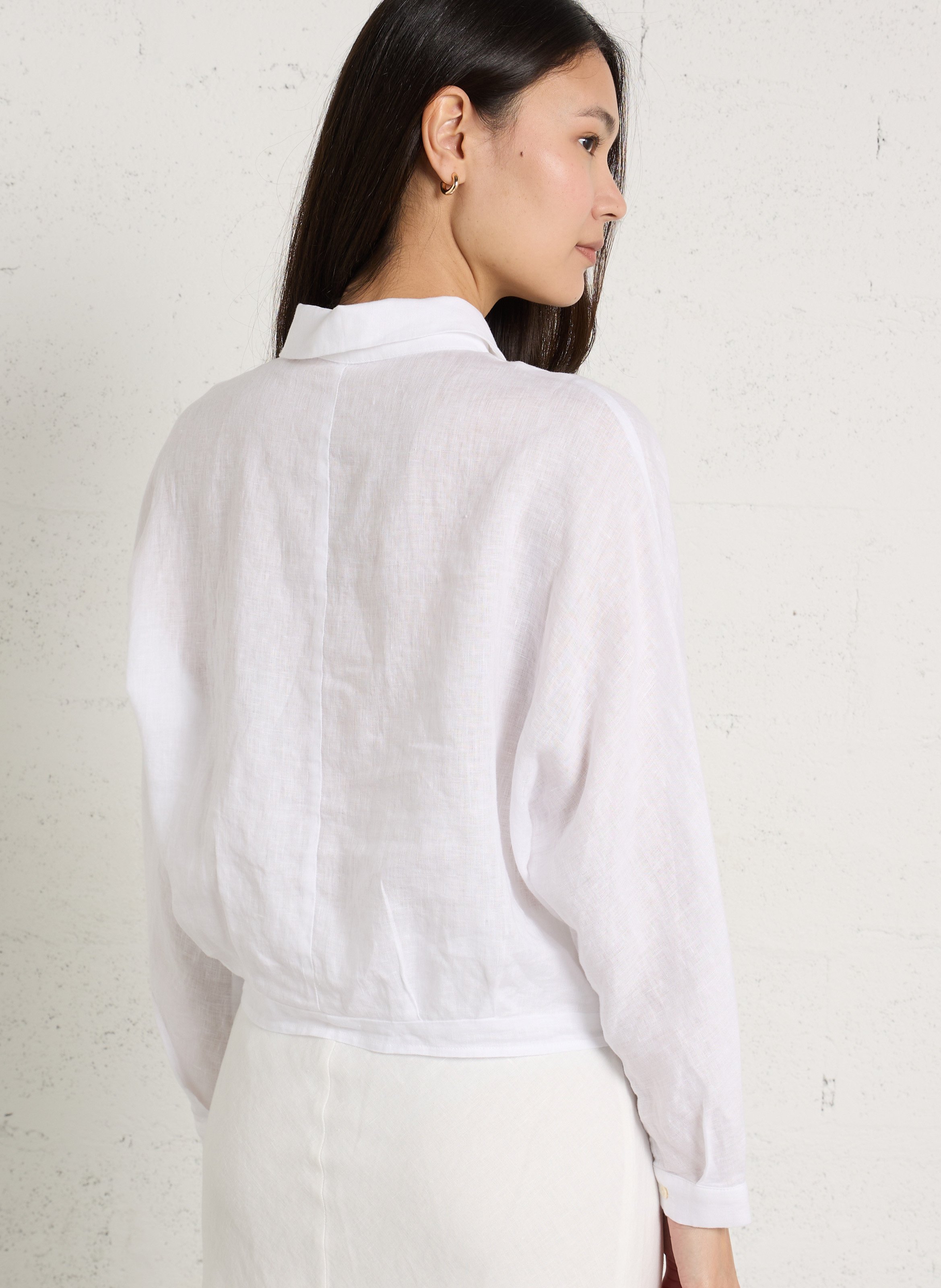 Chemise oversize en lin JC SOPHIE Blanc