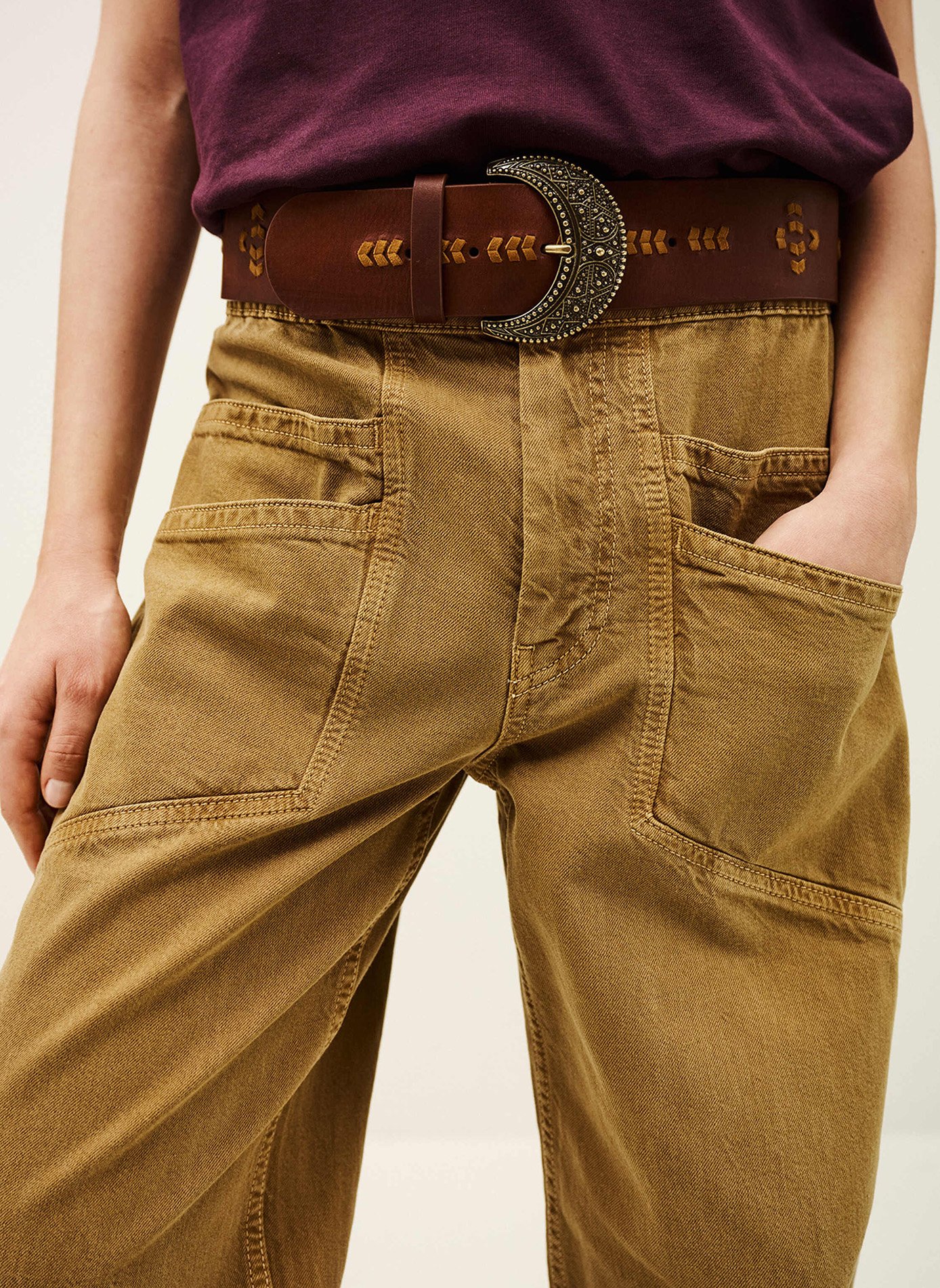Ceinture à boucle BA&SH Marron