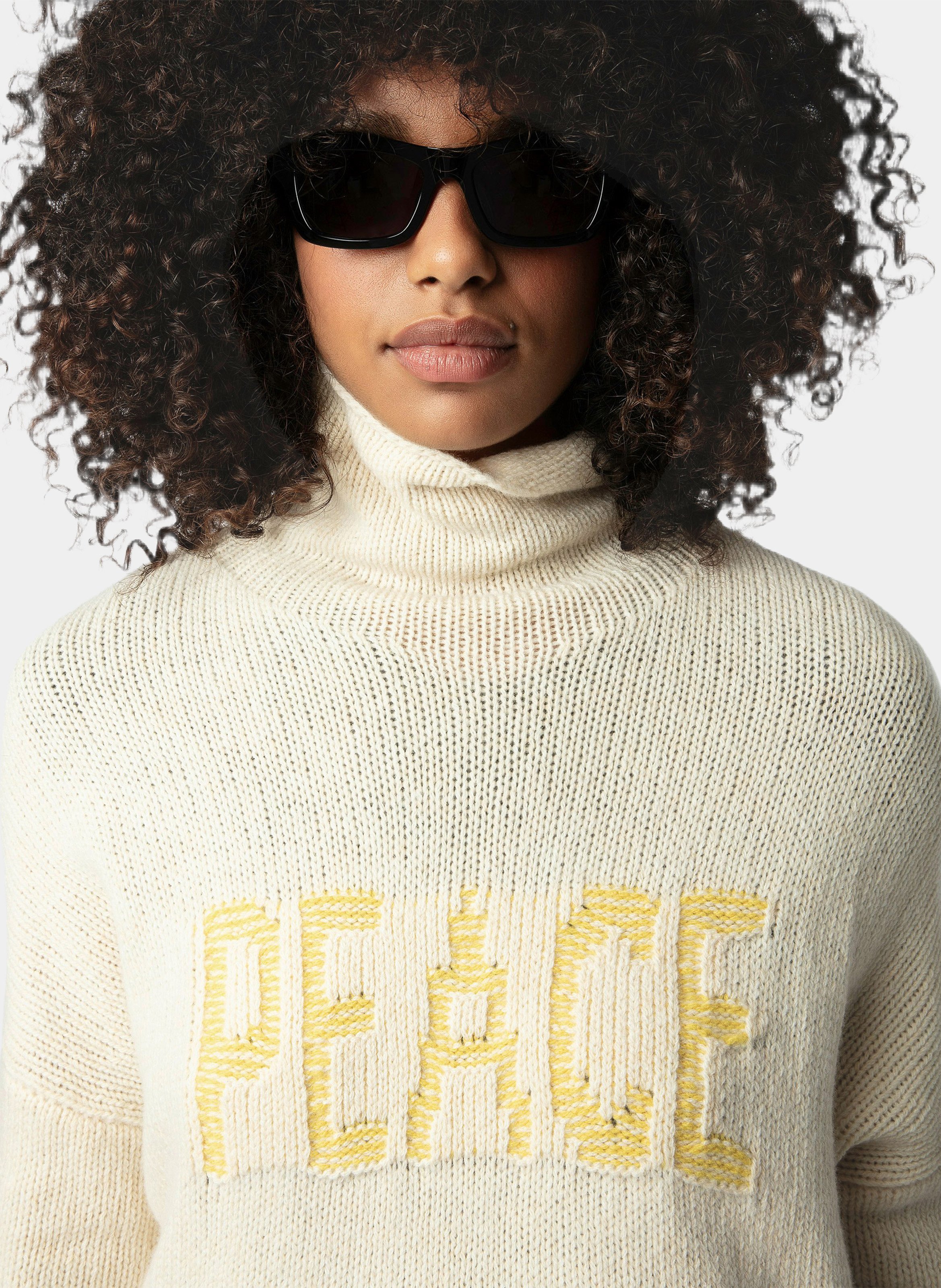 Pull col montant ample en laine ZADIG&VOLTAIRE Beige