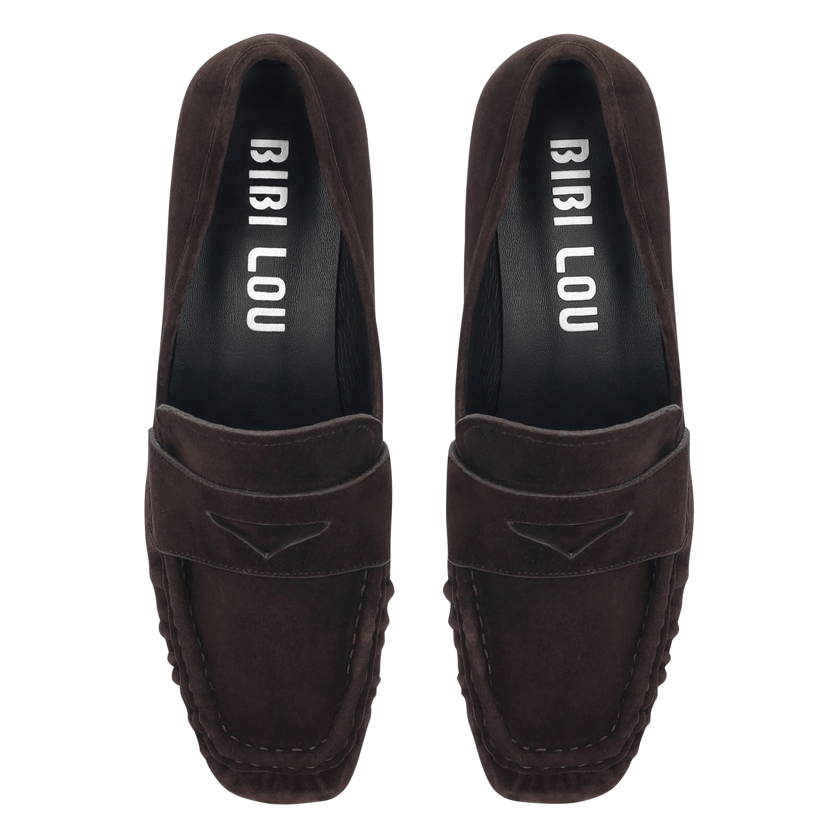 Mocassins met vierkante neus van suède leer BIBI LOU Bruin