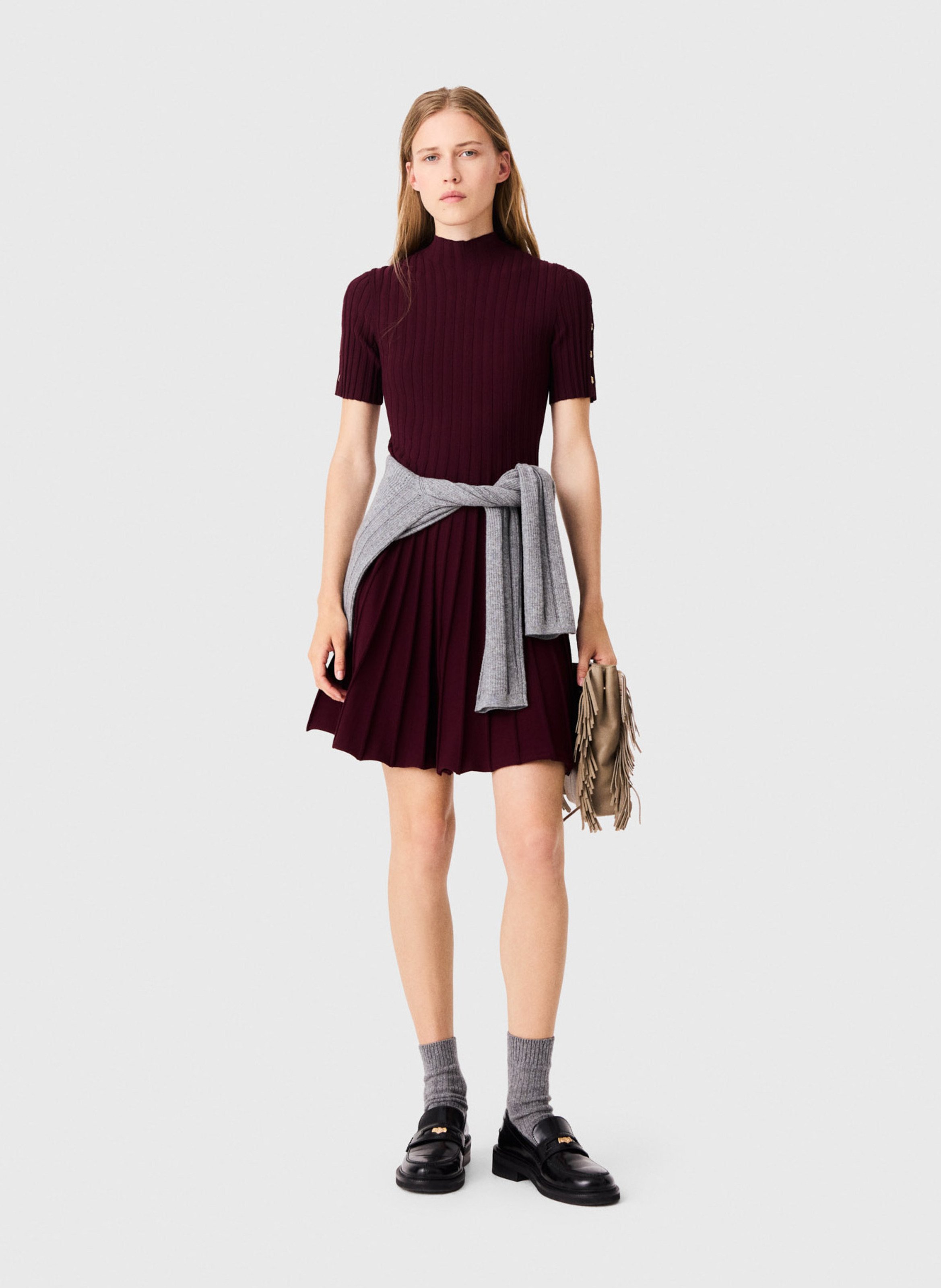 Short knit dress MAJE Red