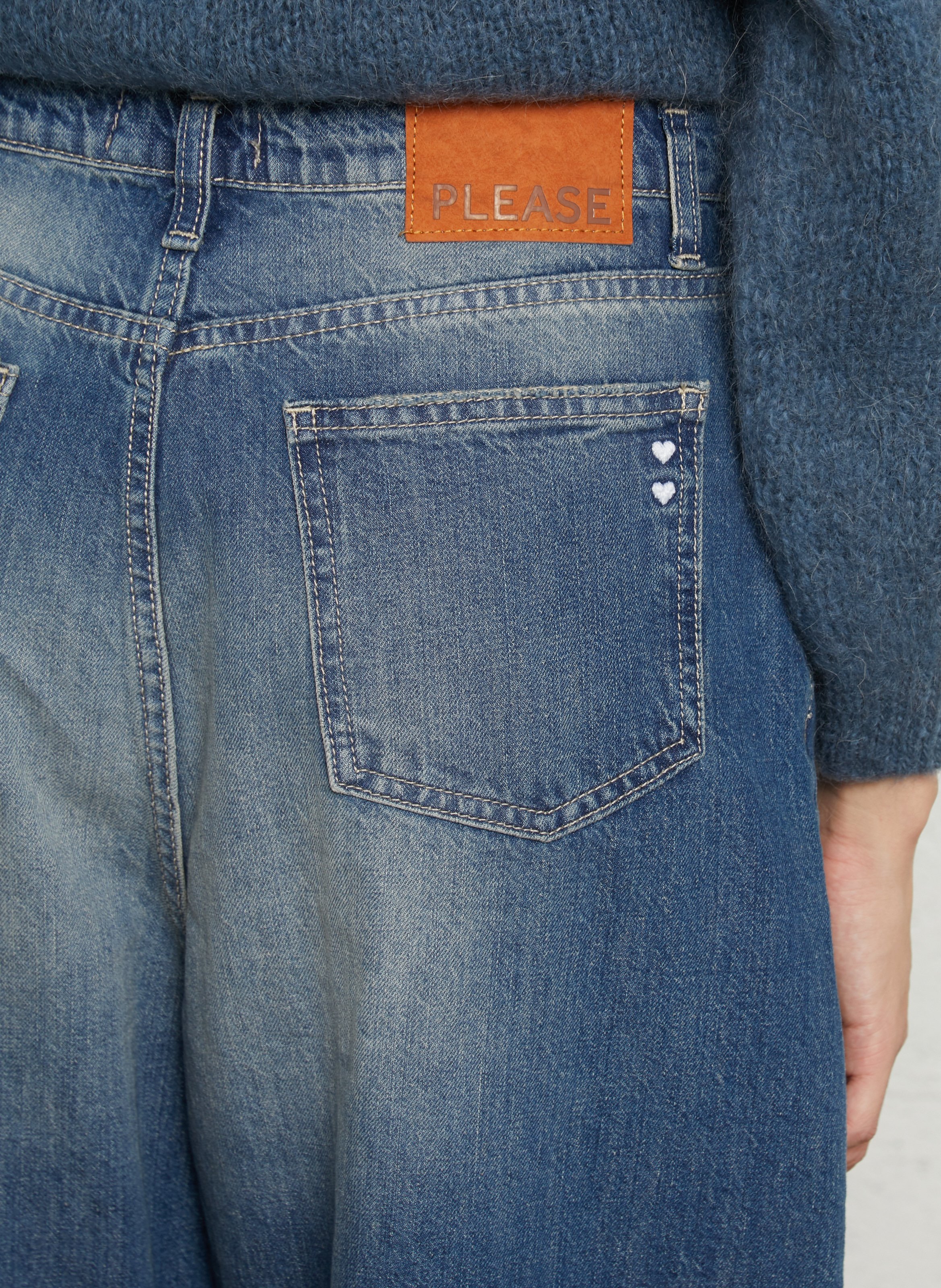 Cotton denim jeans PLEASE Blue