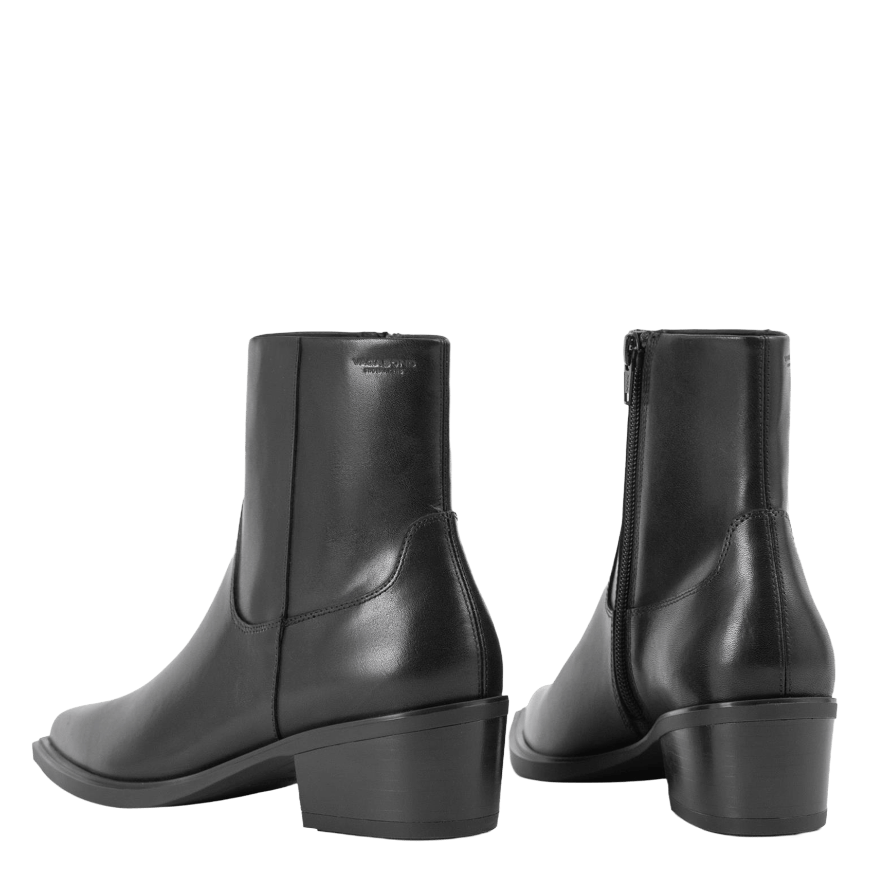 Leather mid-calf boots with pointed toe VAGABOND Black