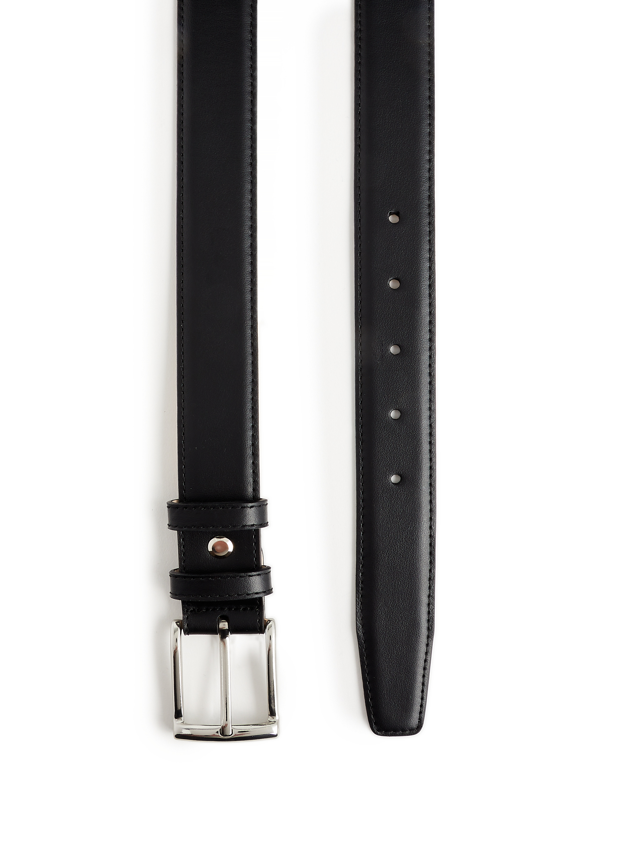 Smooth 30mm cowhide leather belt PT17337B AU PRINTEMPS PARIS Black