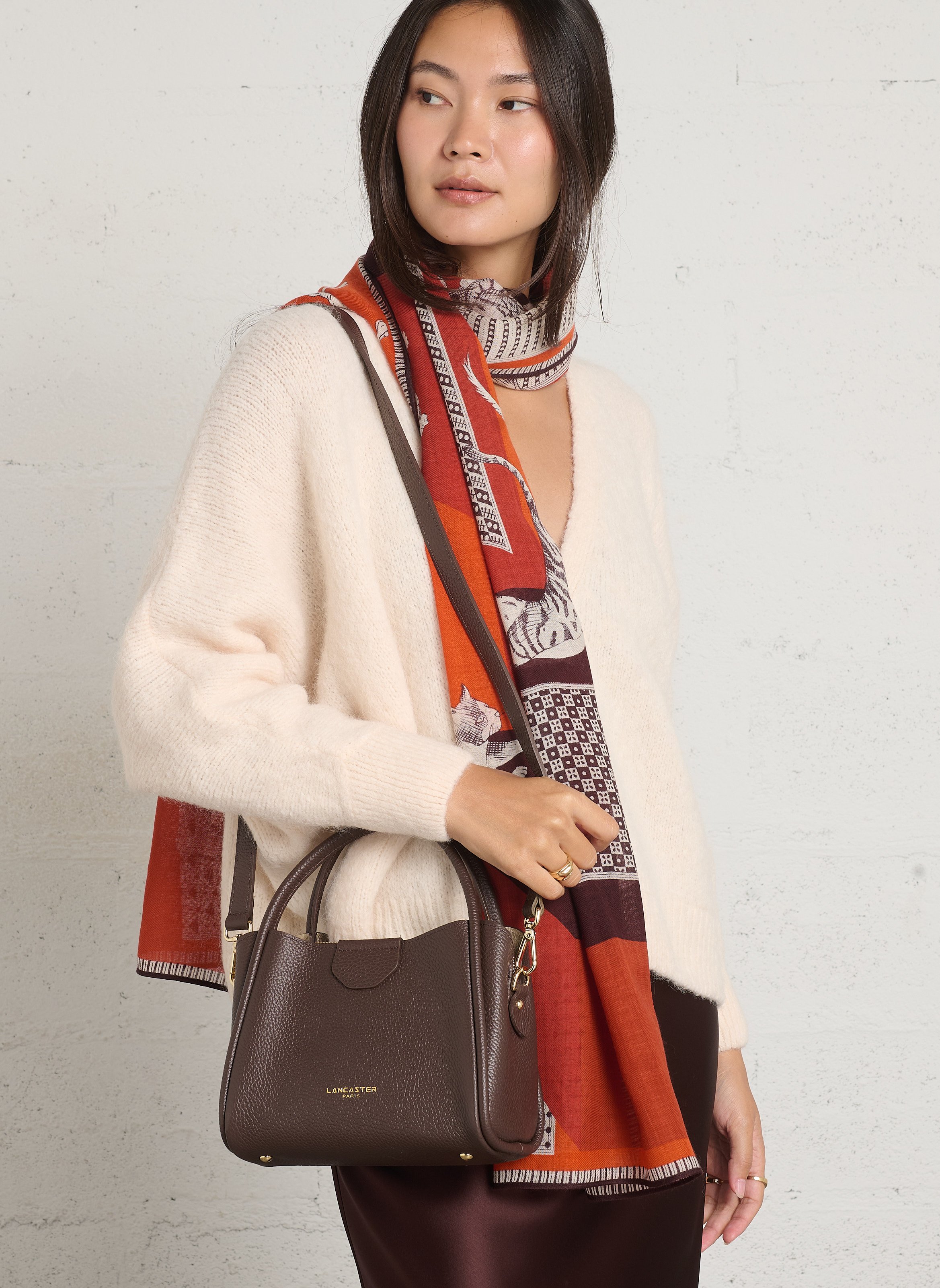 Leren handtas LANCASTER PARIS Bruin