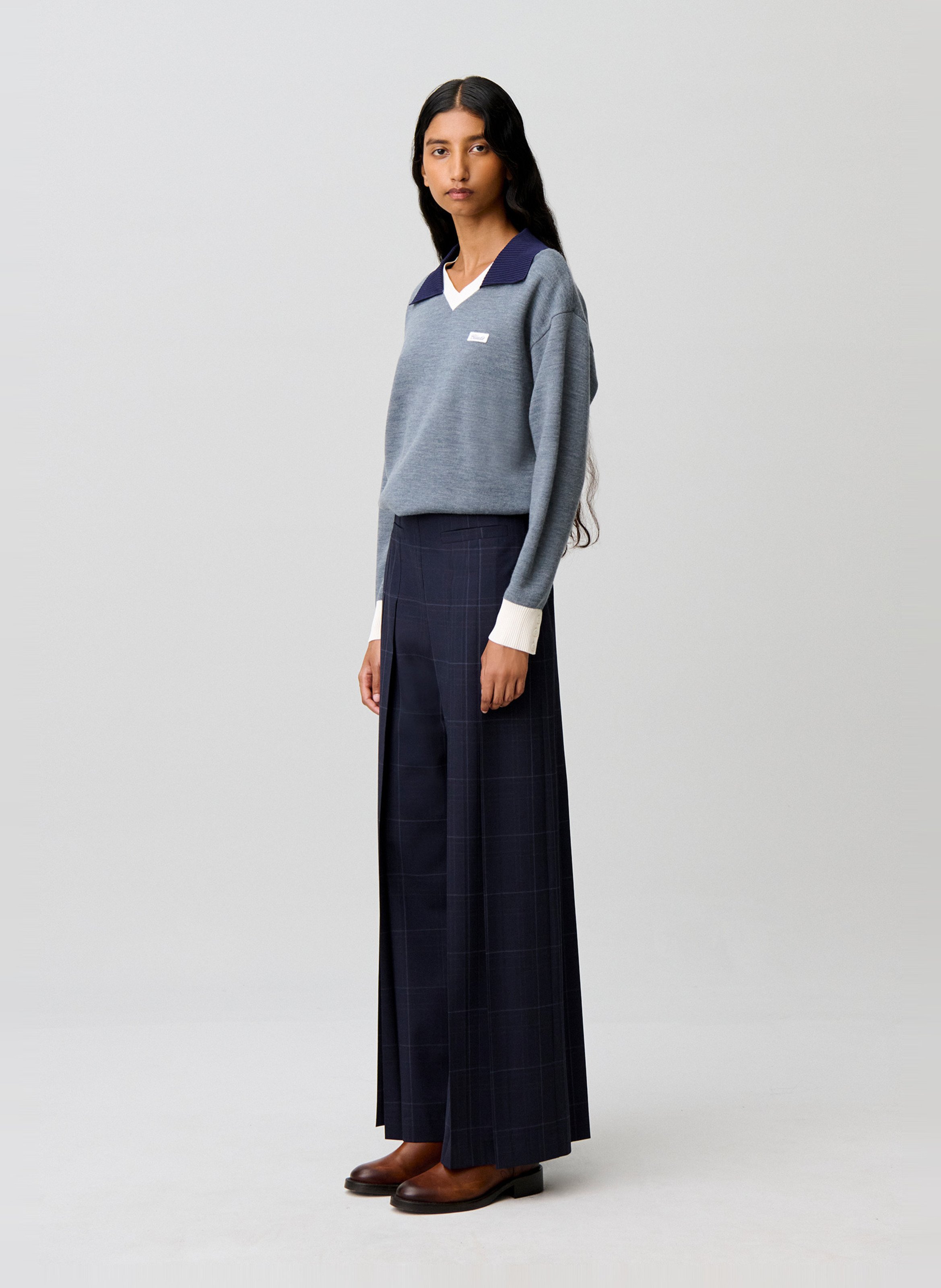 Wide-leg wool-blend pants CLAUDIE PIERLOT Multicolored