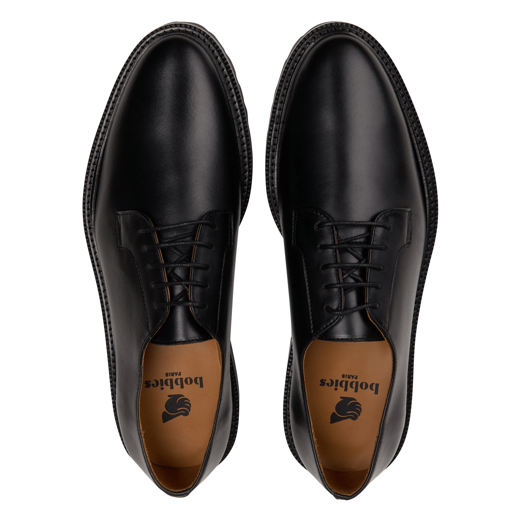Lace-up leather Derby shoes BOBBIES Black