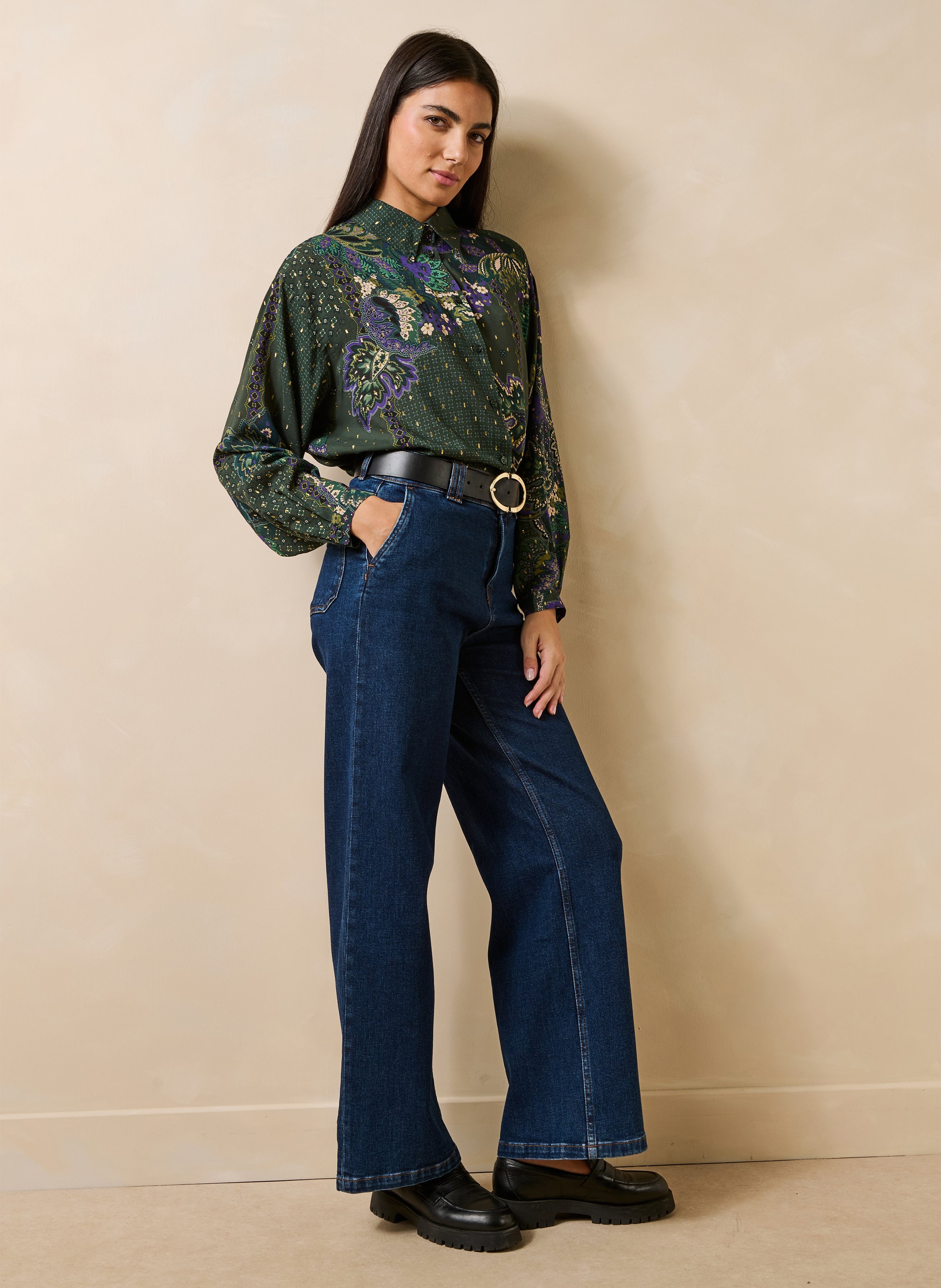 Loose printed shirt LA FEE MARABOUTEE Green