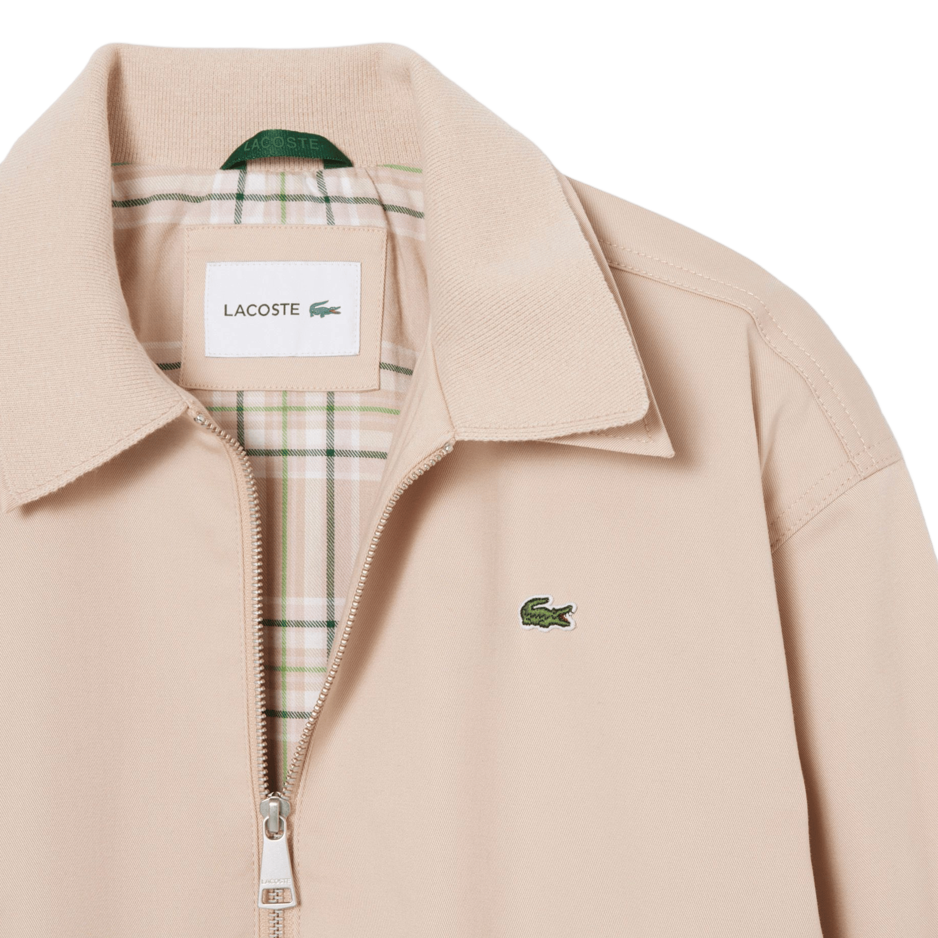 Gerade geschnittene Jacke aus Baumwoll-Mix mit klassischem Kragen LACOSTE Braun