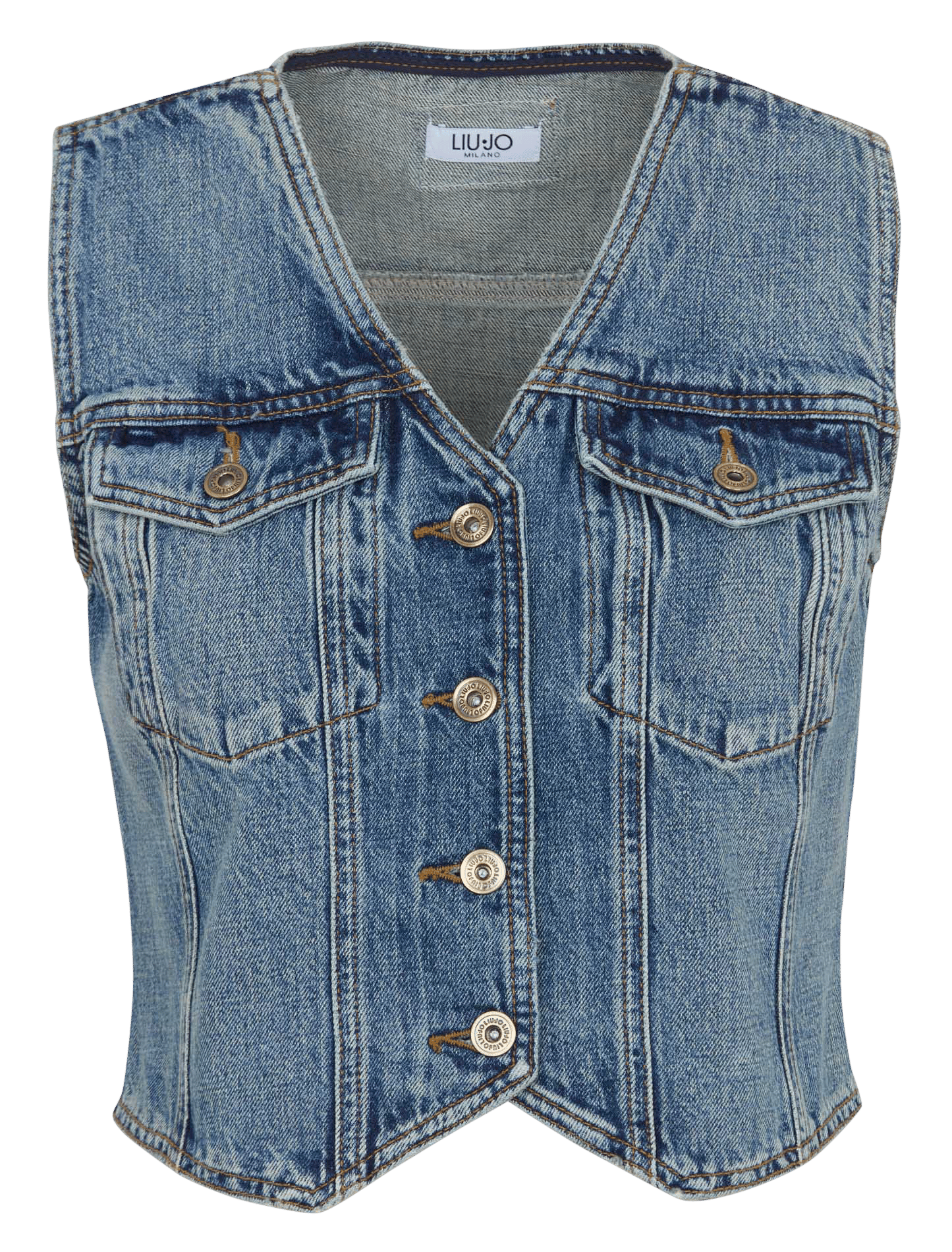 Veste cintrée denim en coton LIU JO Bleu