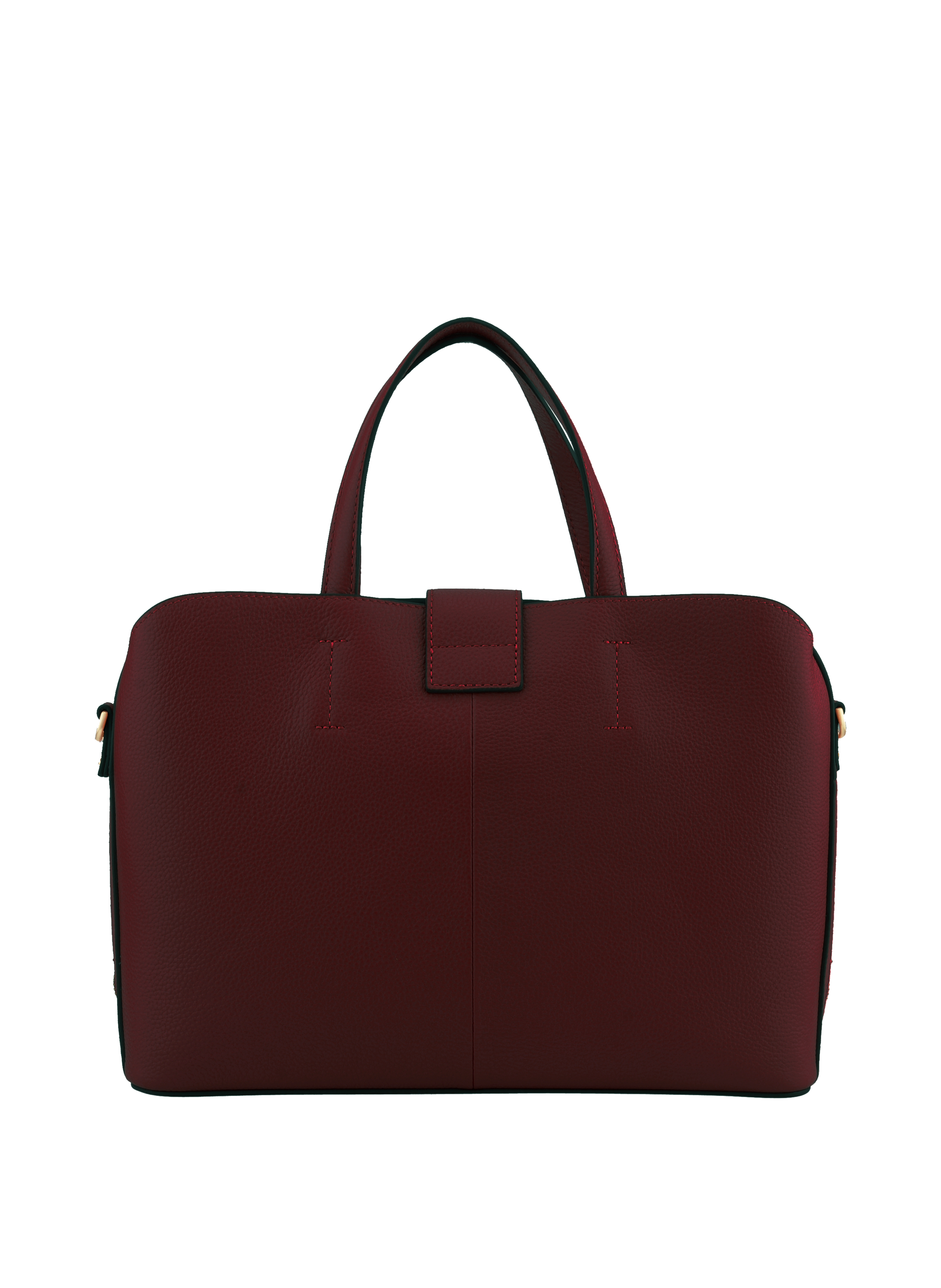 Calfskin leather handbag POURCHET Red