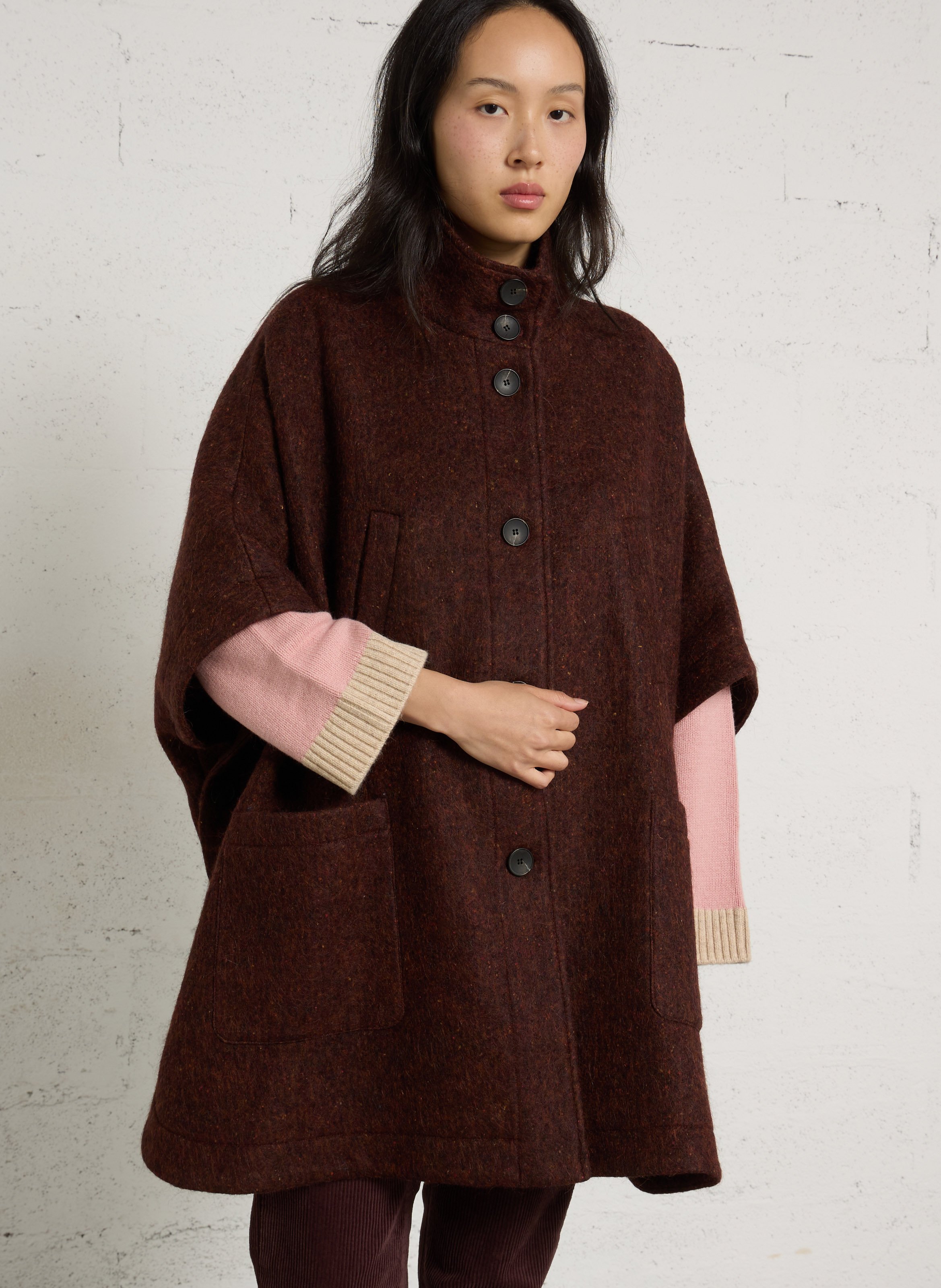 Manteau col montant en laine mélangée MAISON 123 Orange