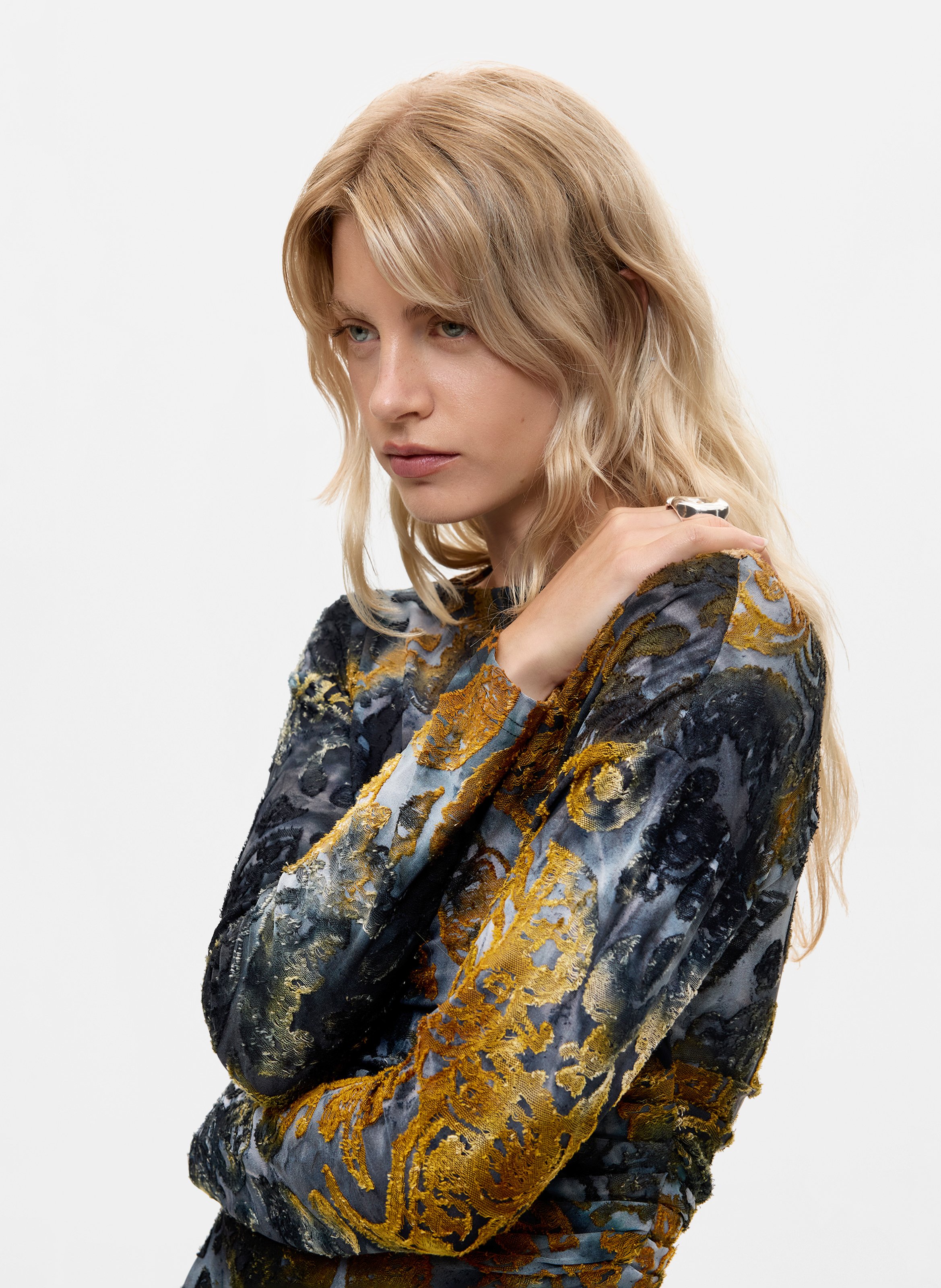 Short fitted printed dress DESIGUAL Blue