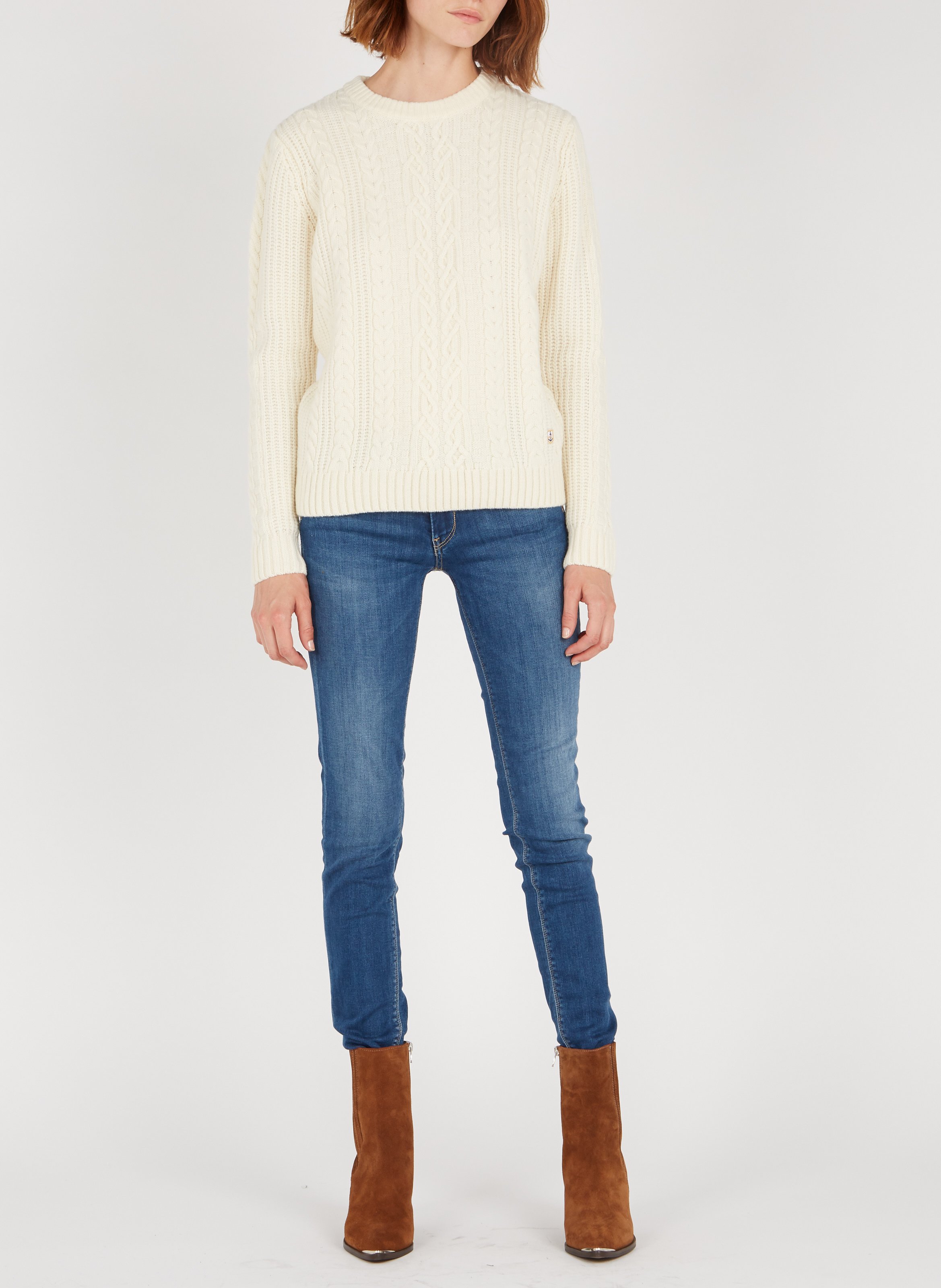 Pointed-toe leather calf boots JONAK Brown