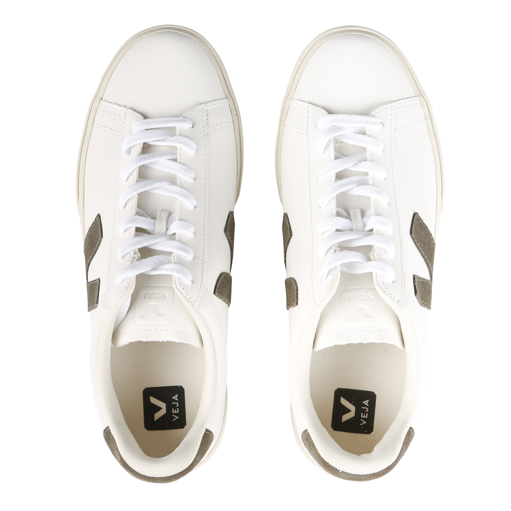 Low-top leather trainers VEJA Khaki