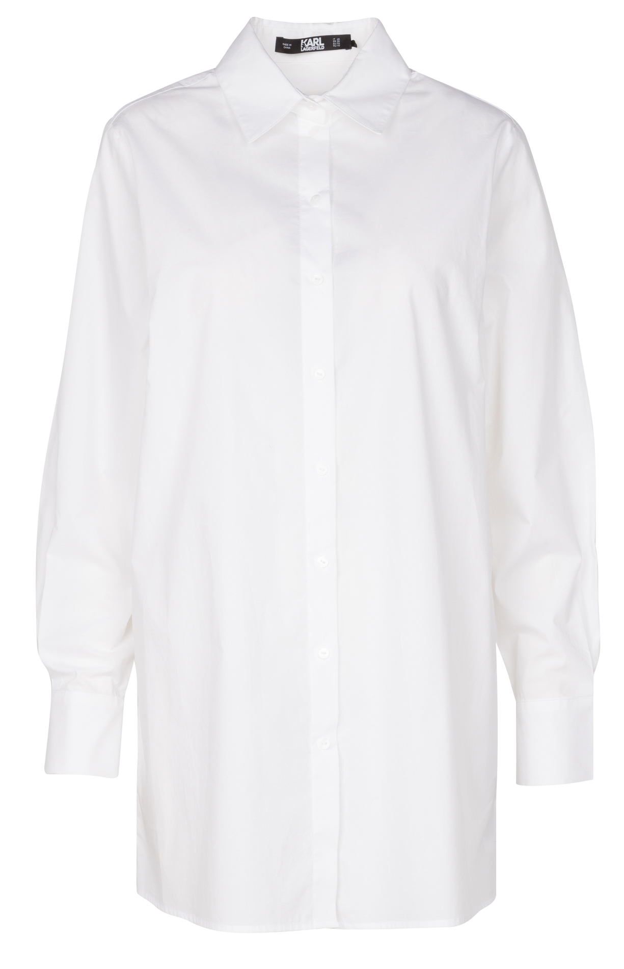 Cotton shirt with classic collar KARL LAGERFELD White