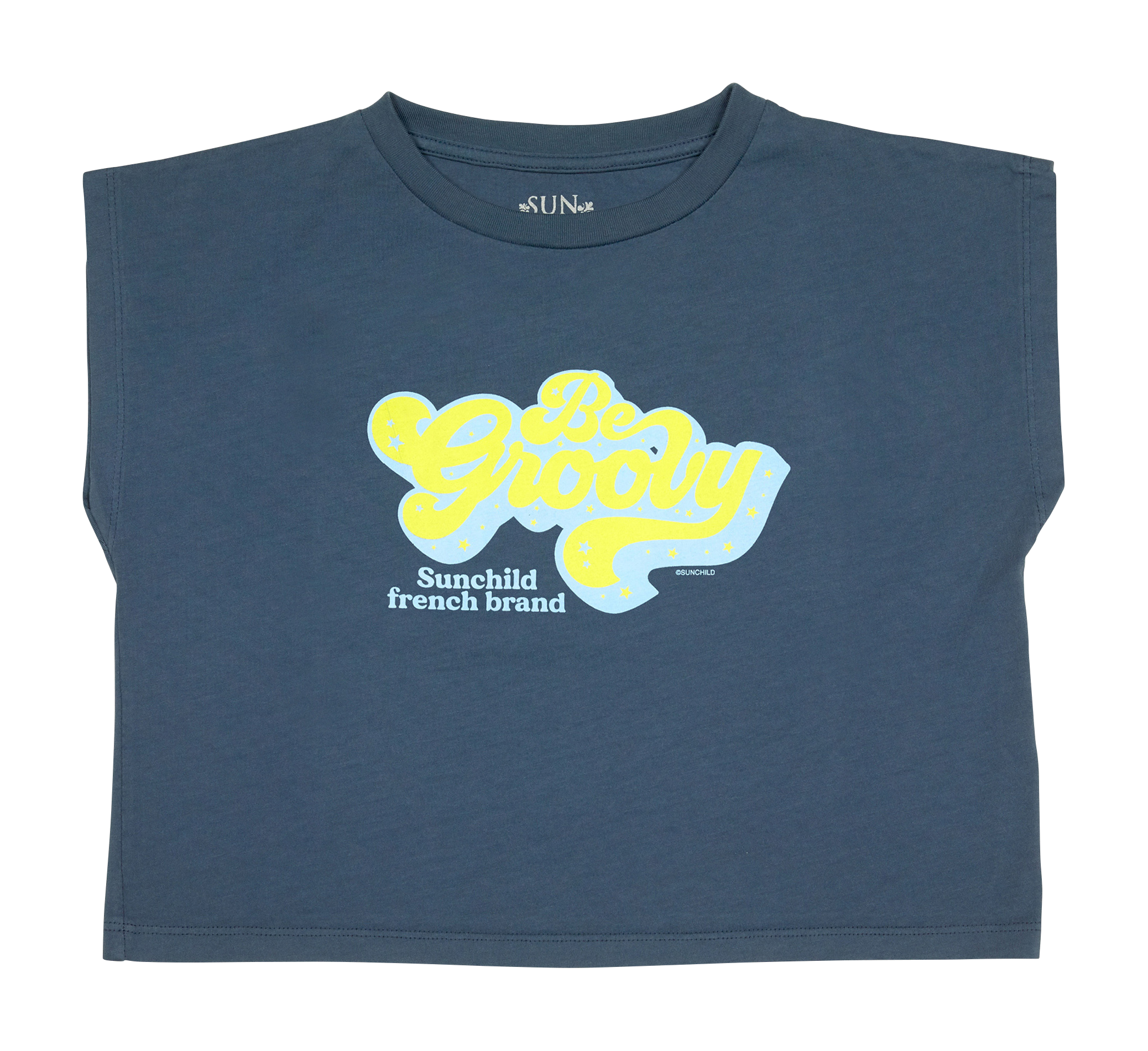 Tee-shirt col rond imprimé en coton  SUNCHILD Bleu