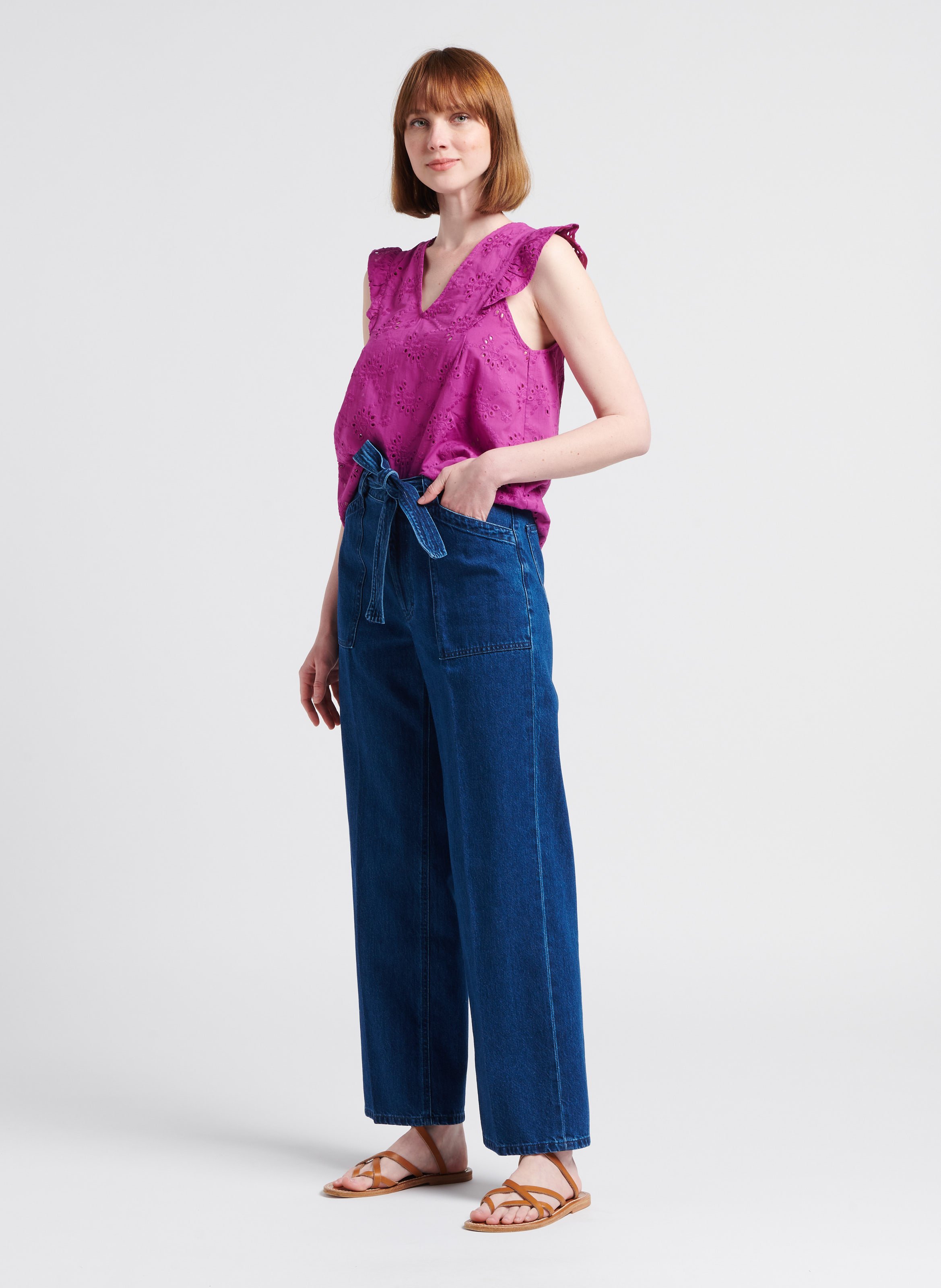 Highrise Wideleg Jeans In 50 Lab Dip Women Place des Tendances