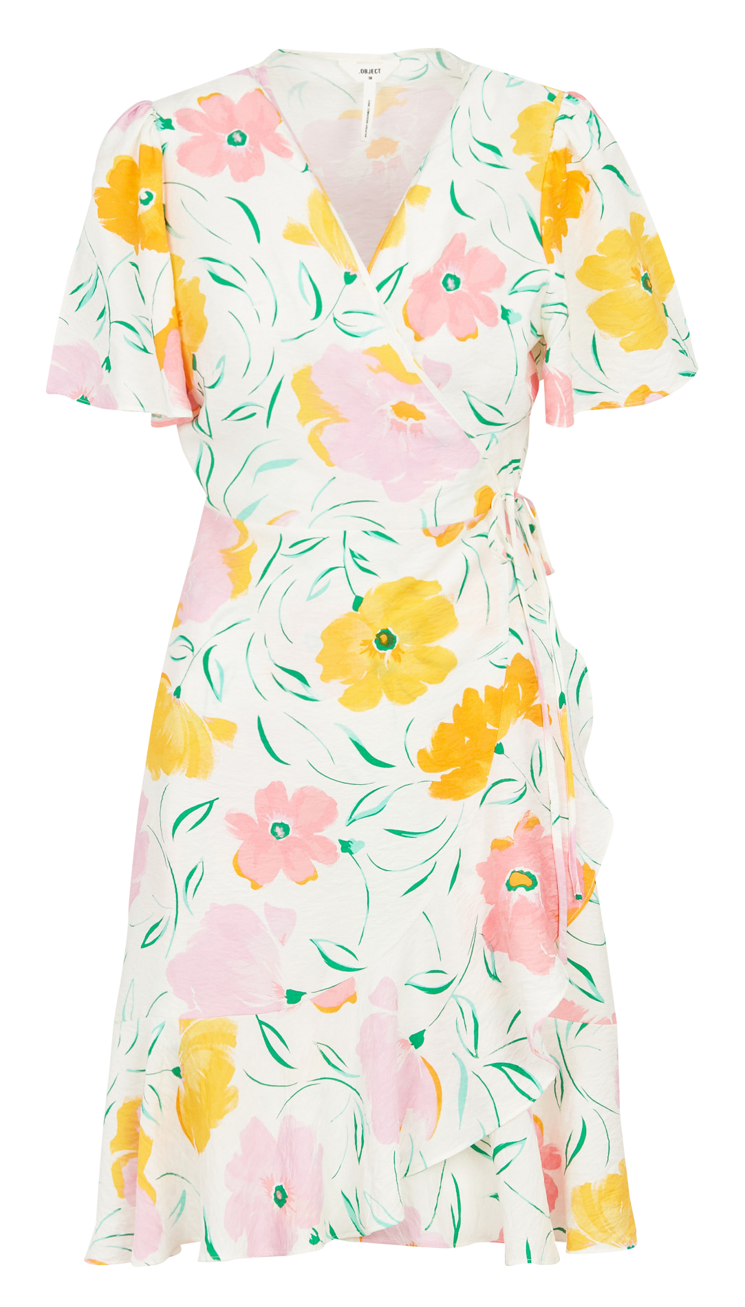 Short printed wrap dress OBJECT Beige