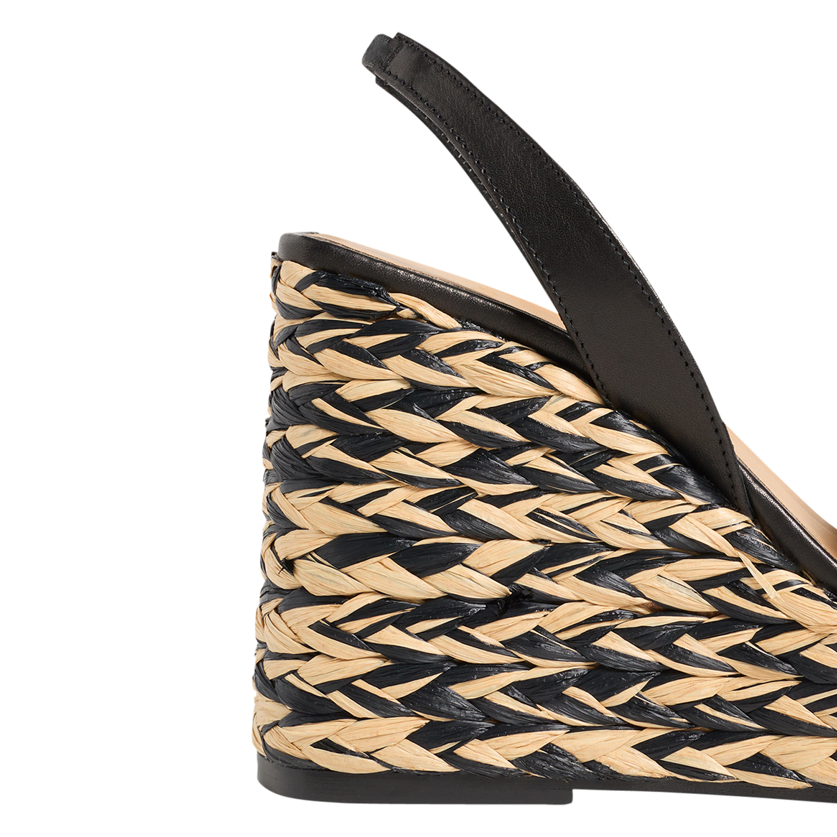 Sandalen met sleehak - deels van raffia CASTANER Veelkleurig