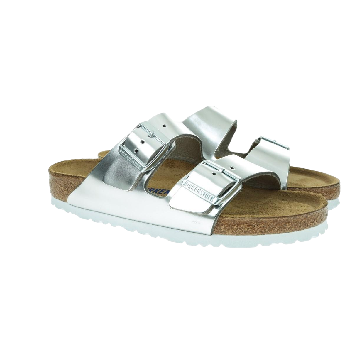 Faux leather sandals BIRKENSTOCK Silver