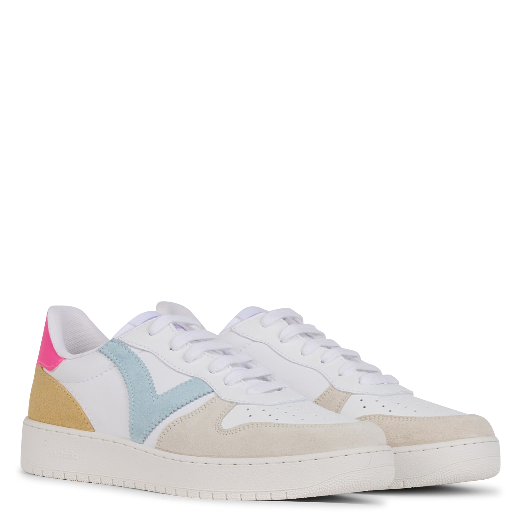 Baskets basses aspect velours VICTORIA Rose