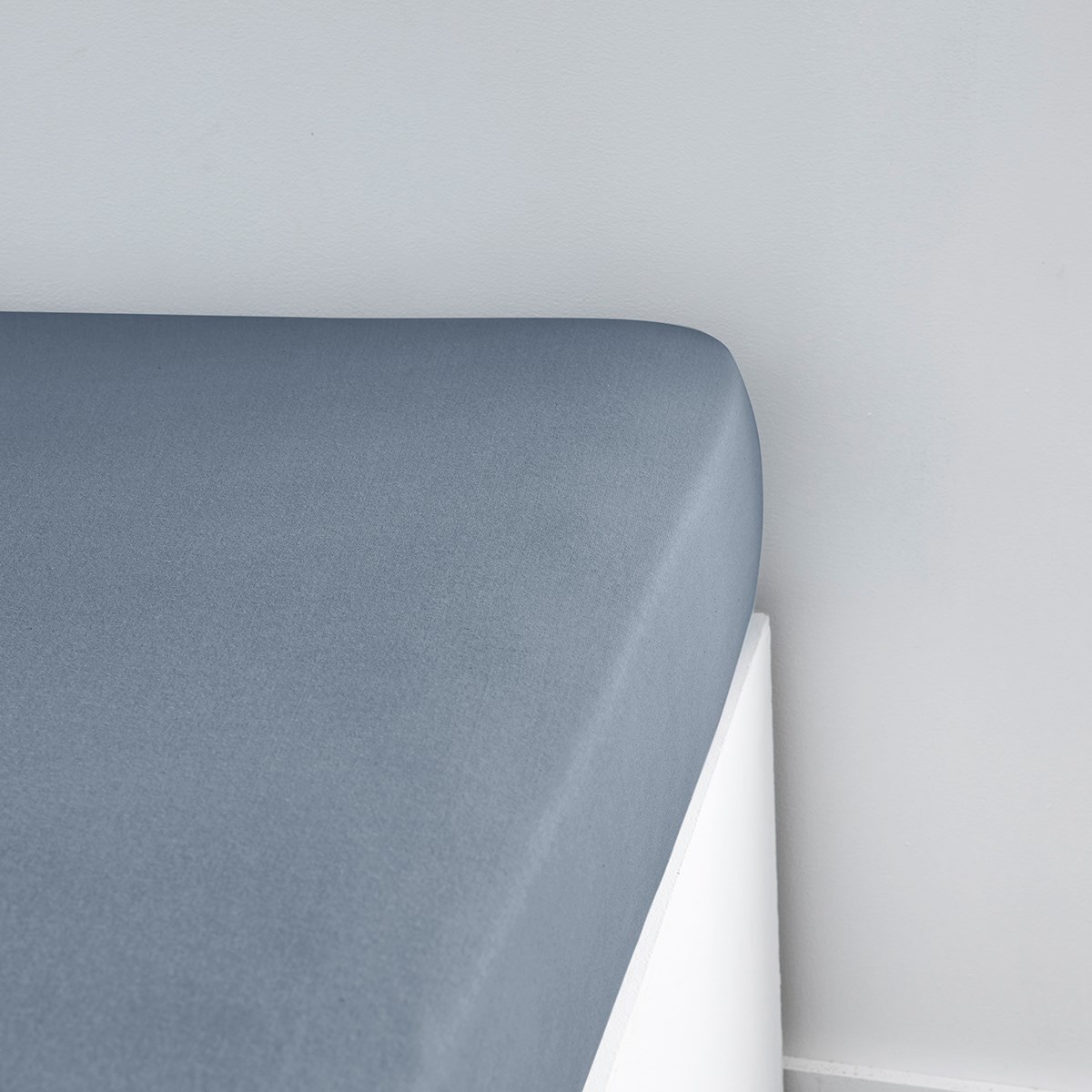 Stretch cotton fitted sheet Blue