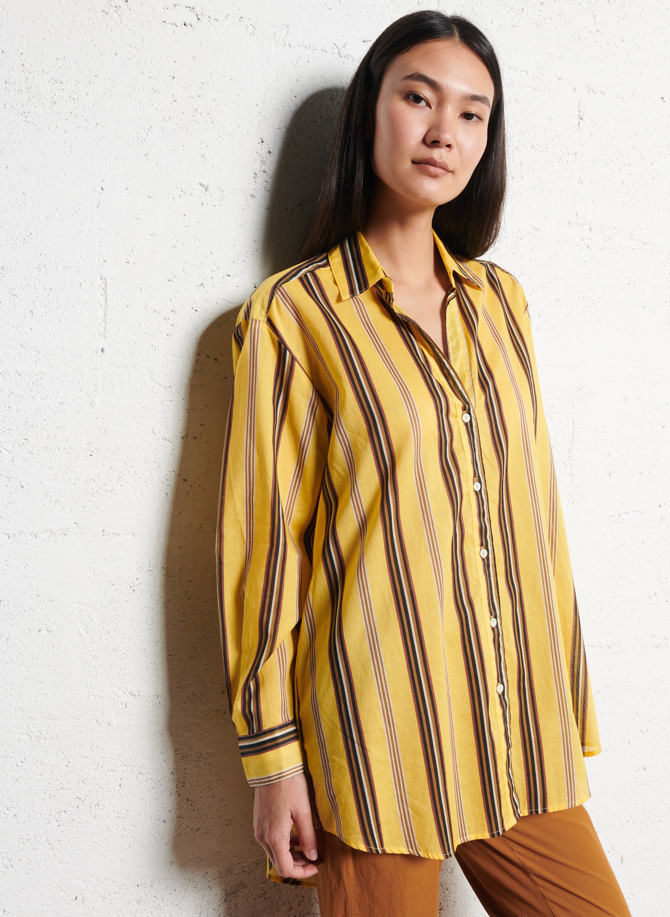 Capri plain oversized shirt DIEGA Yellow