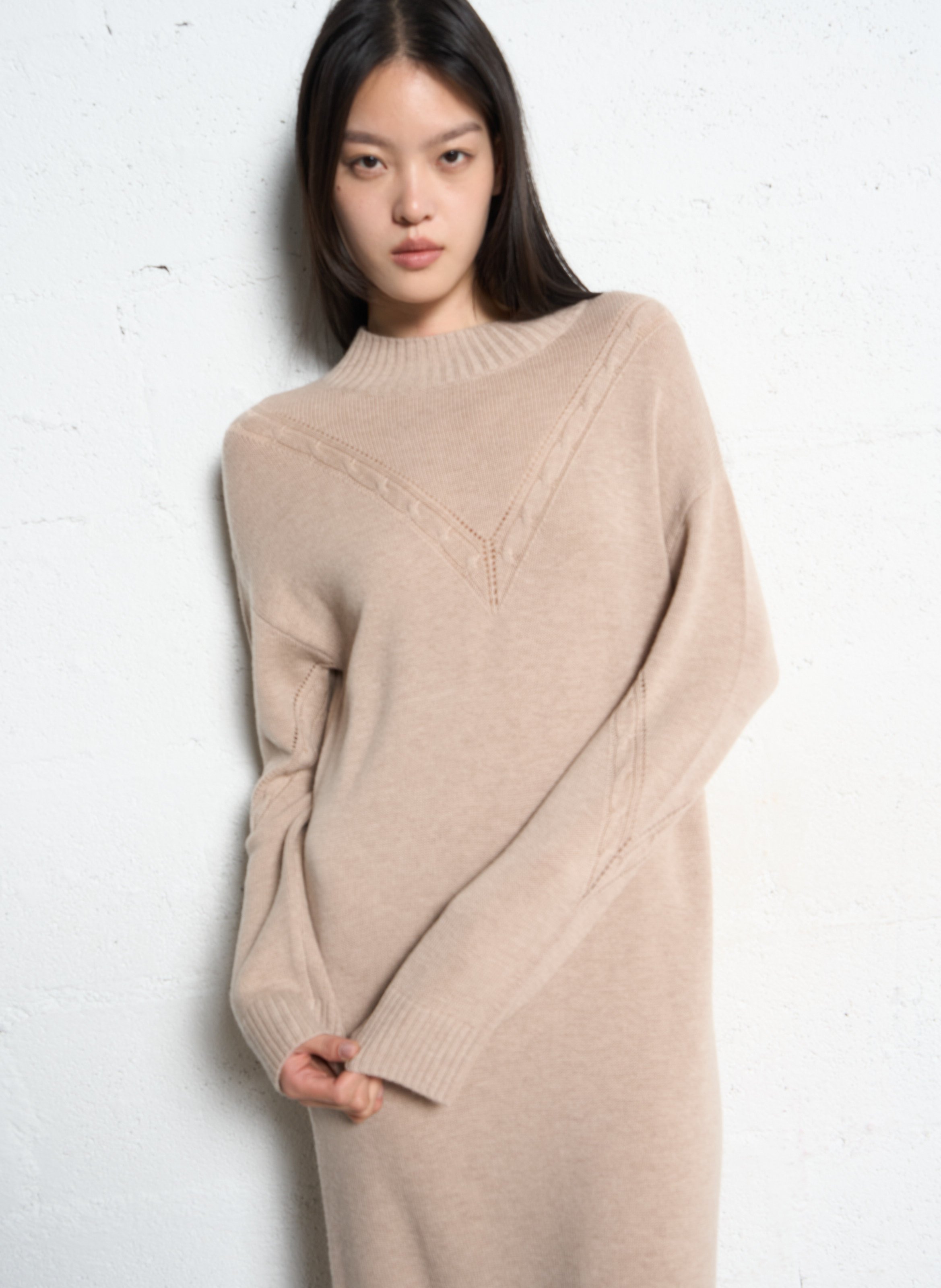 Devoiler short jersey dress with 3/4 sleeves IKKS Beige