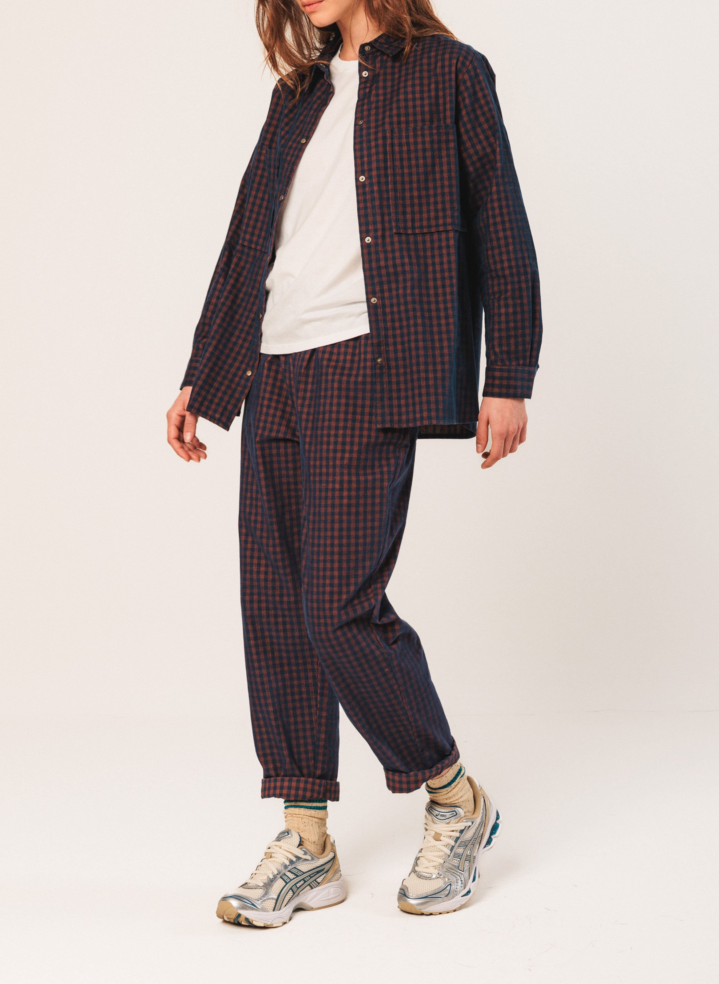 Chemise col classique en coton INDI & COLD Bleu