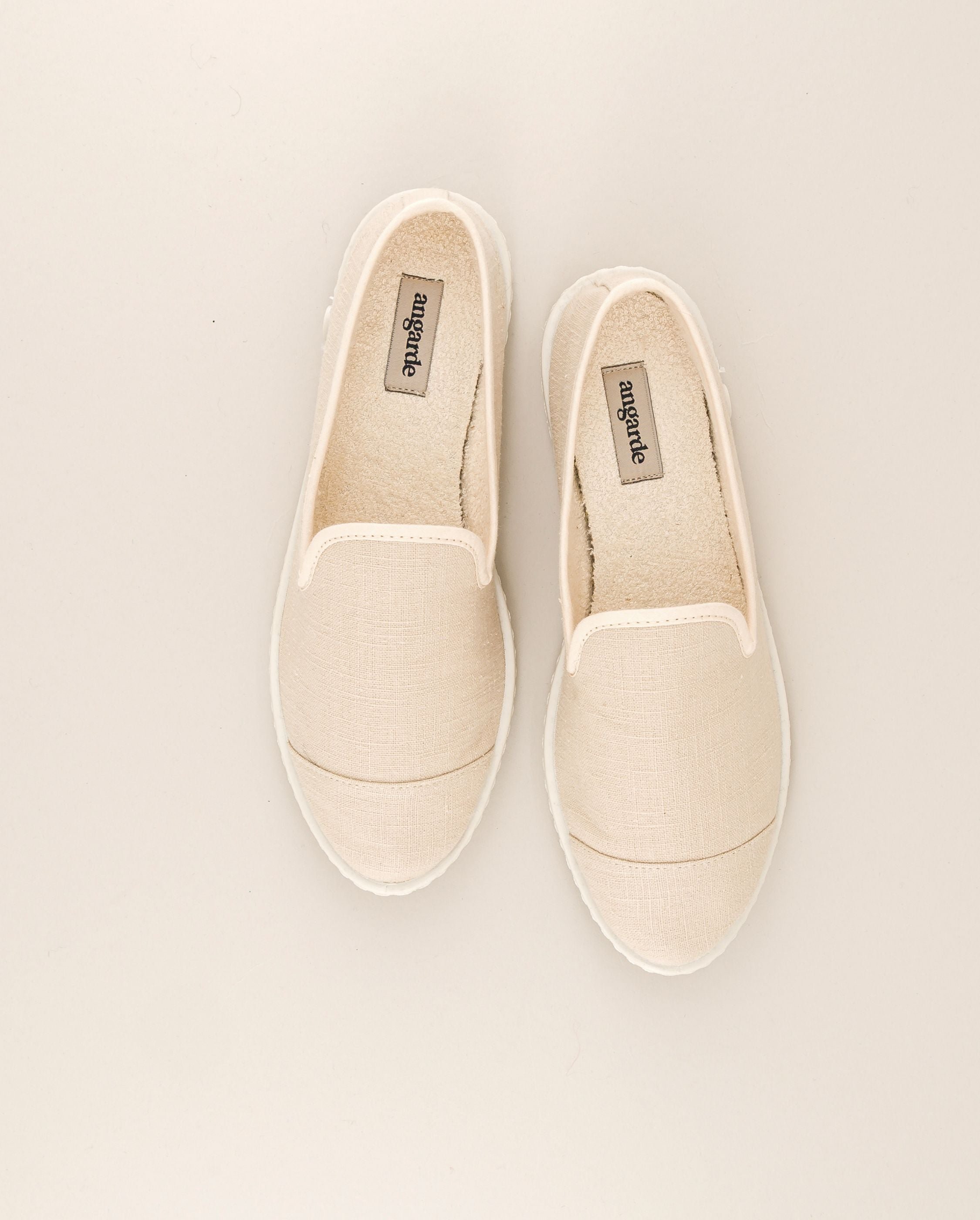 Women's linen slipper, ivory beige ANGARDE Beige