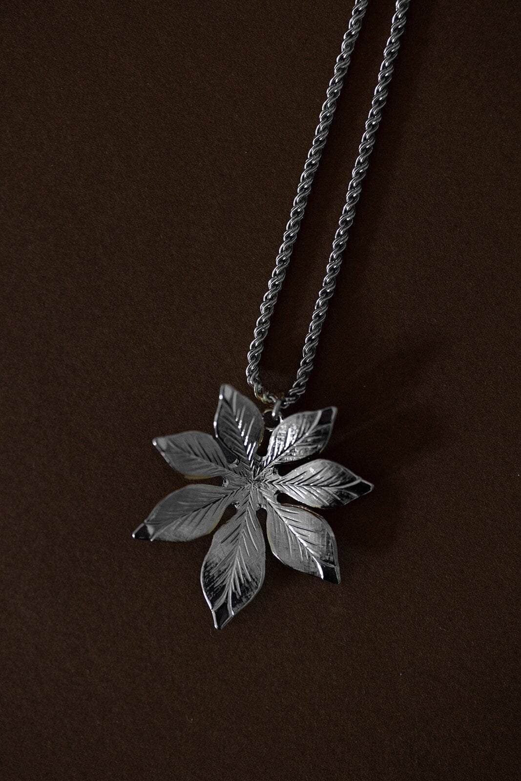 Gold-plated flower necklace MONSIEUR SIMONE Silver
