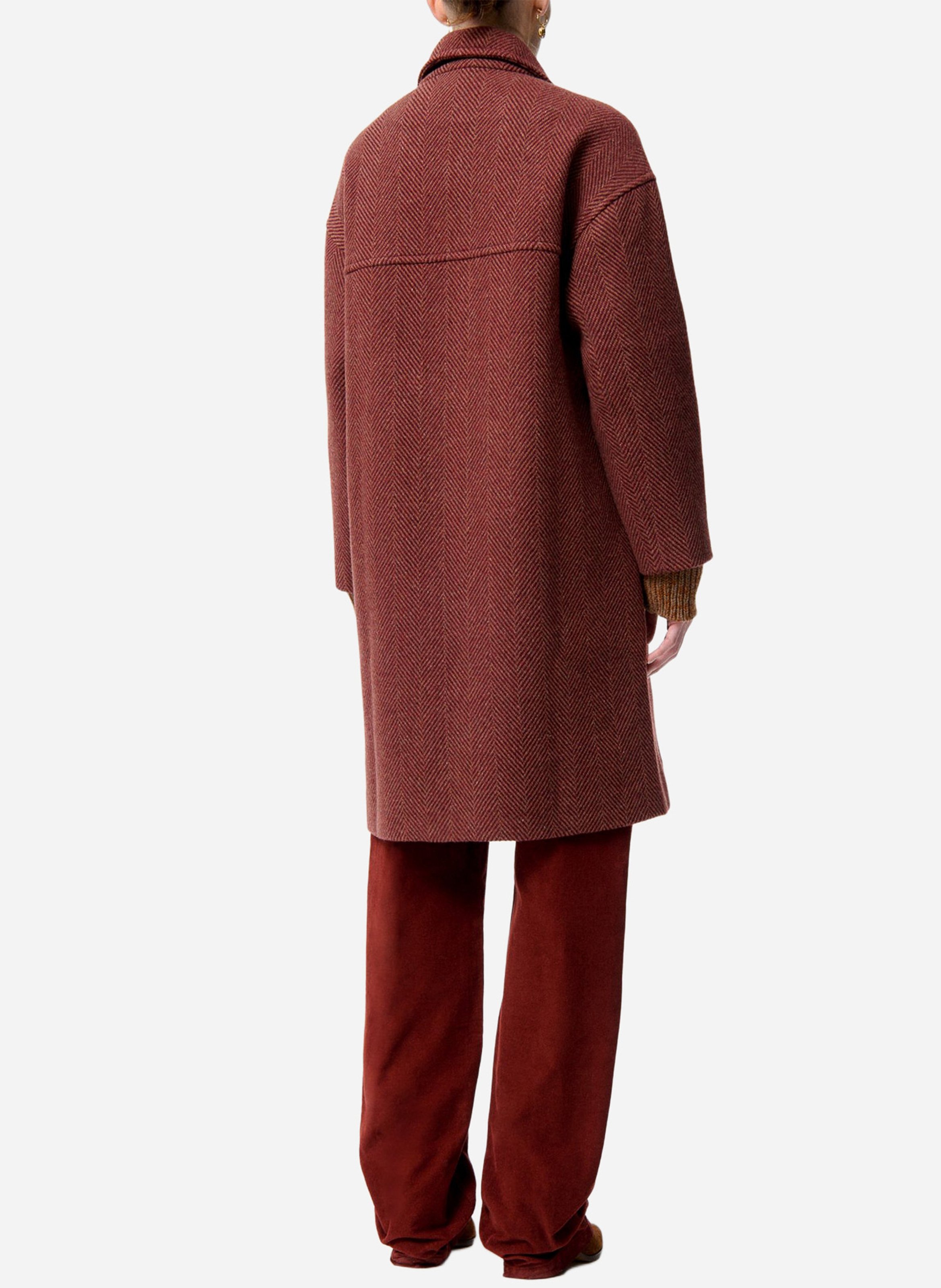 Wijde jas met opstaande kraag - wolblend VANESSA BRUNO Rood