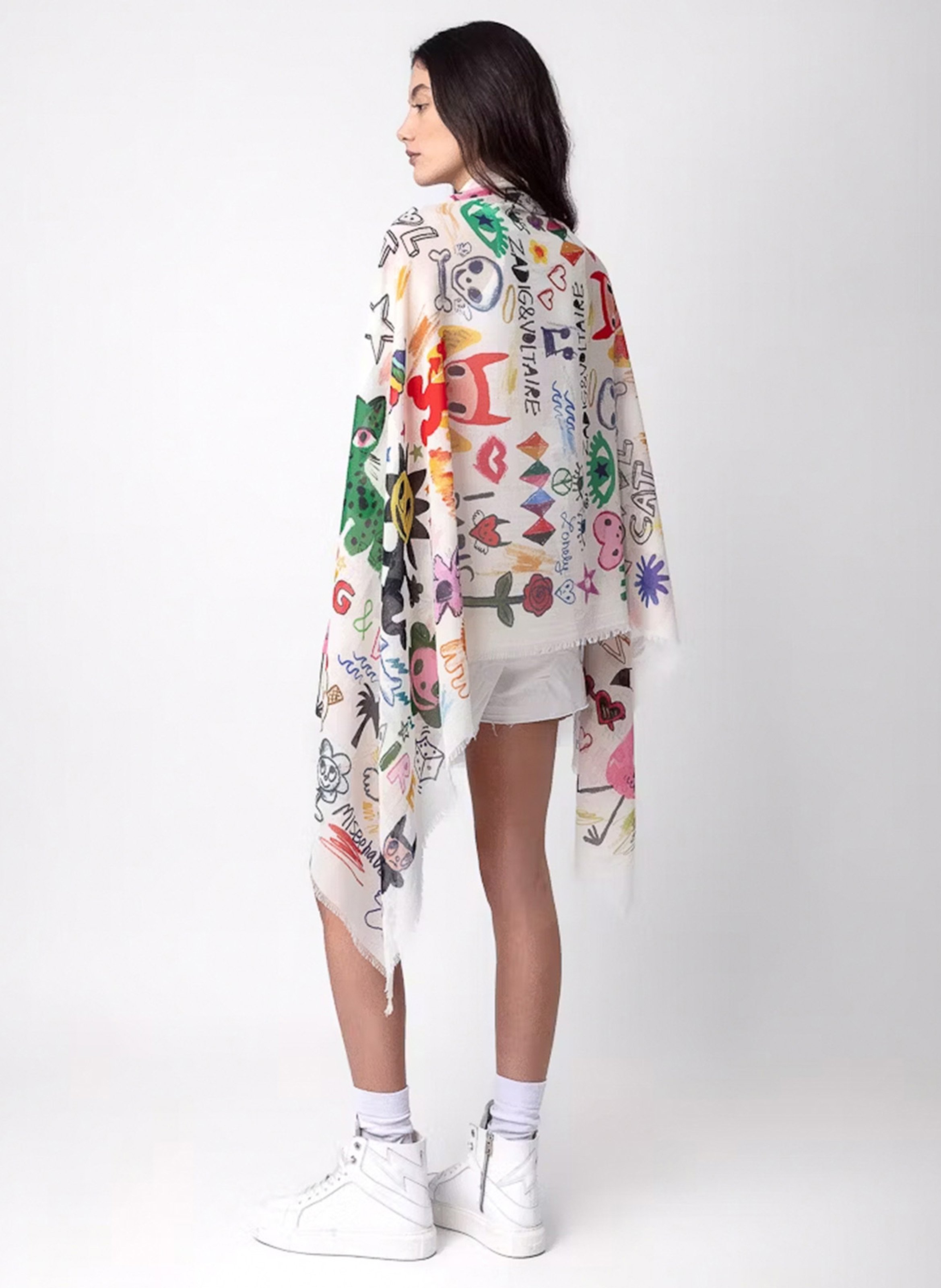 Foulard en coton imprimé ZADIG&VOLTAIRE Blanc