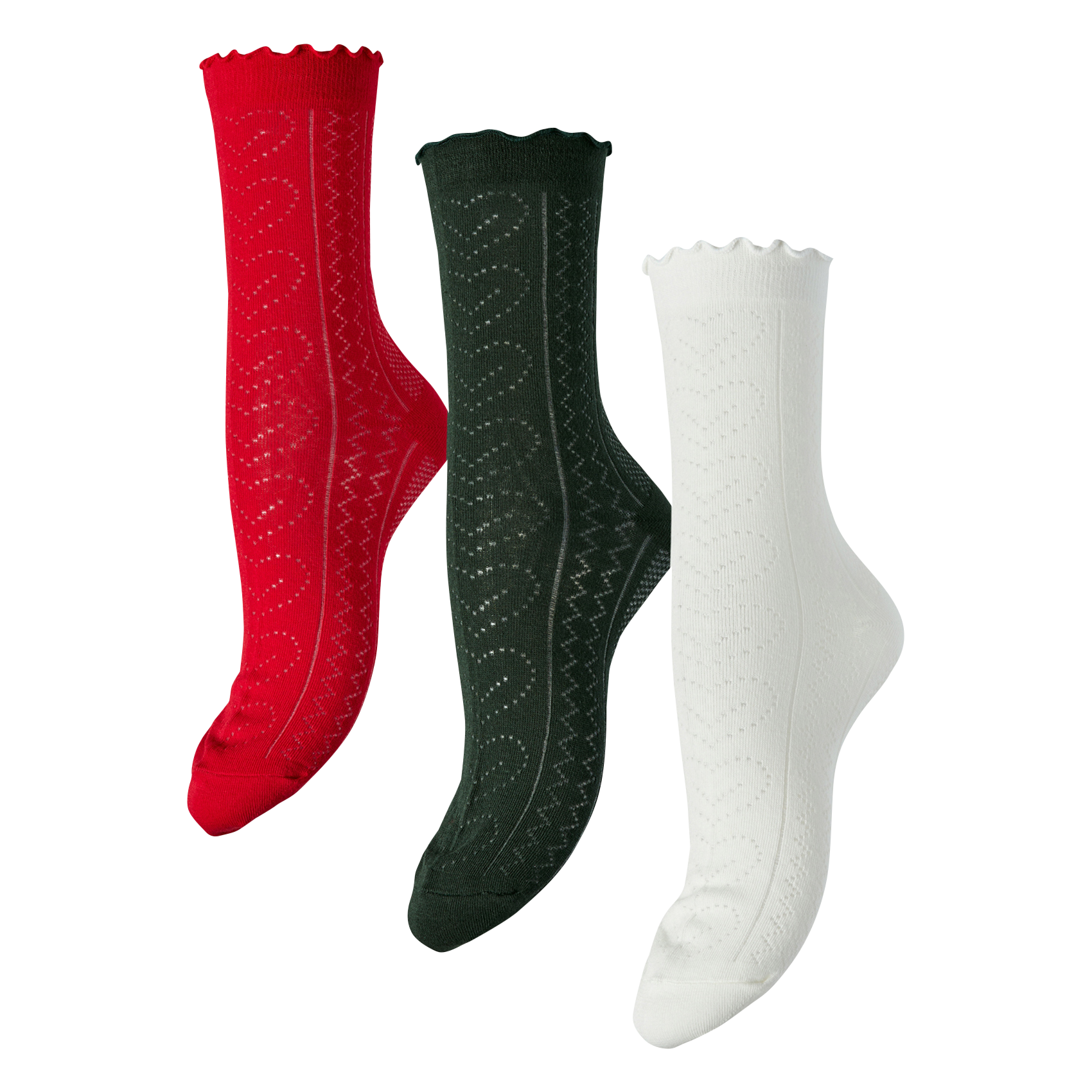 Set of 3 pairs of openwork socks PIECES Beige