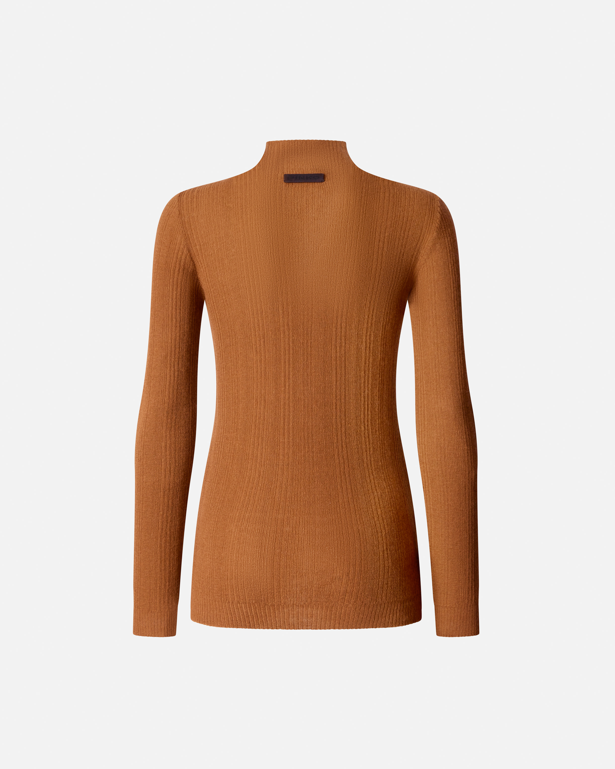 Fitted sweater with high collar PINKO Brown