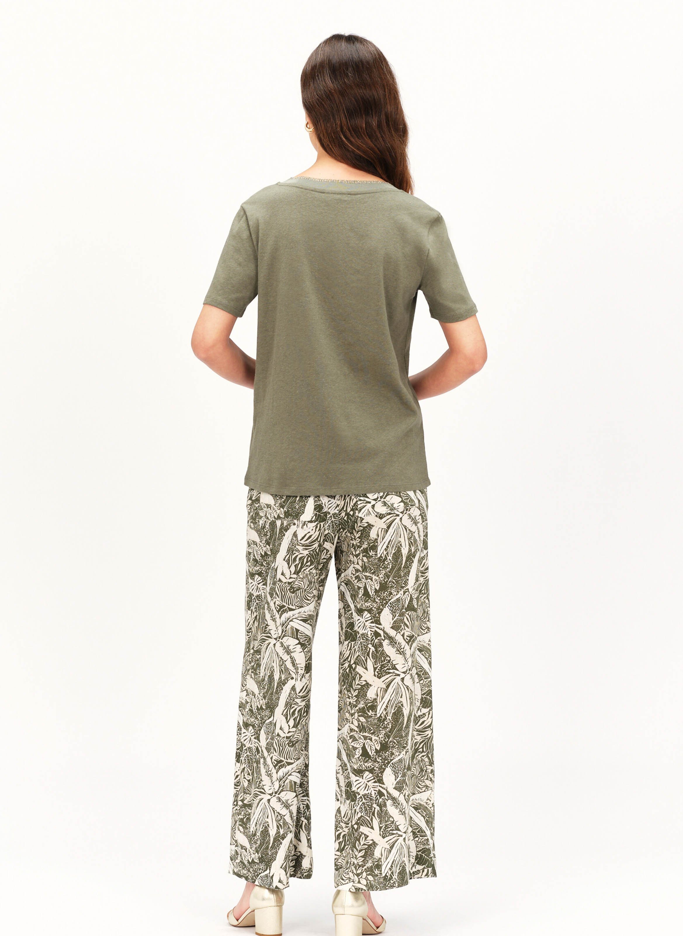 Tee-shirt col v CAROLL Vert