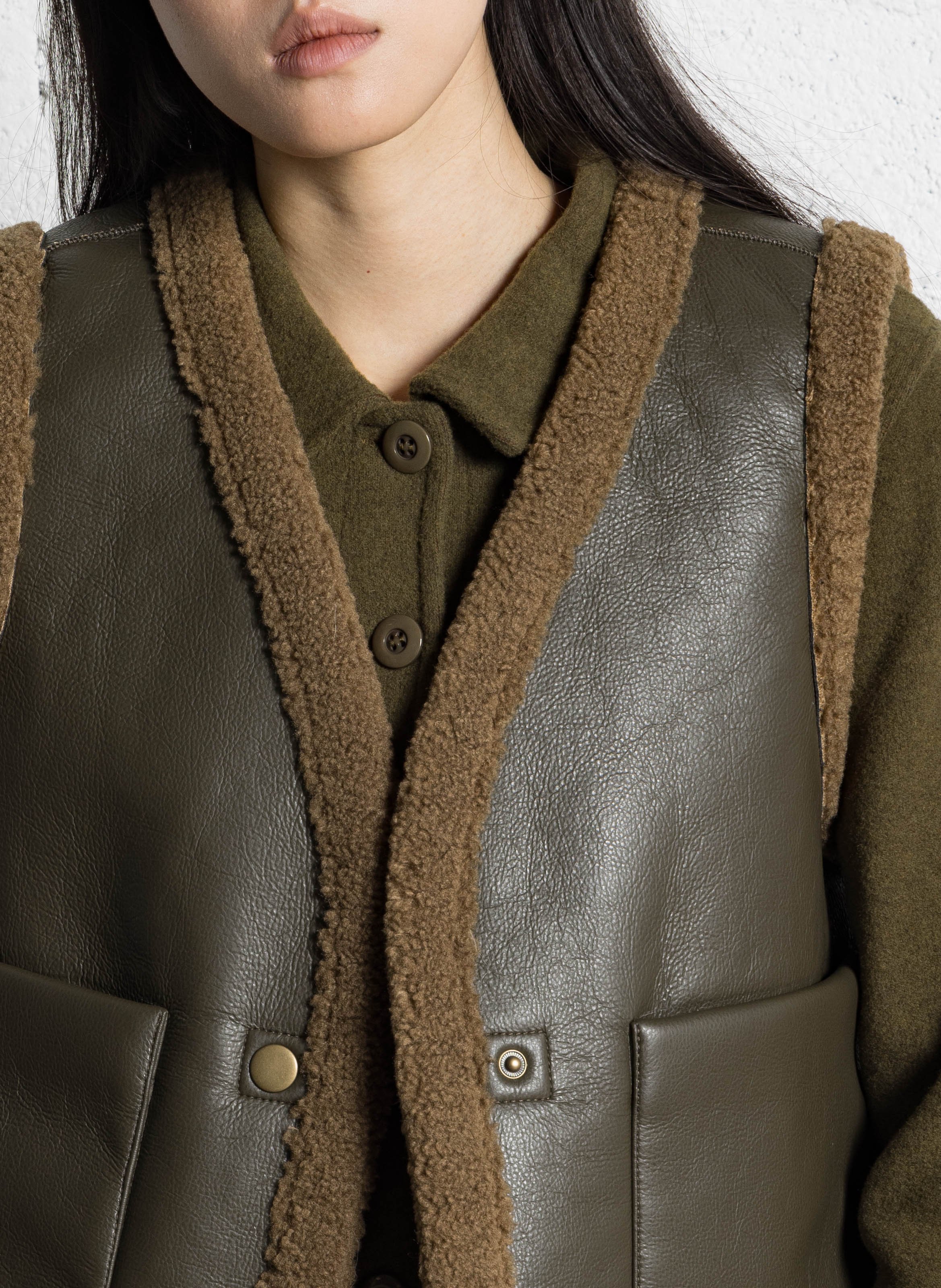 Straight V-neck jacket BENSIMON Khaki