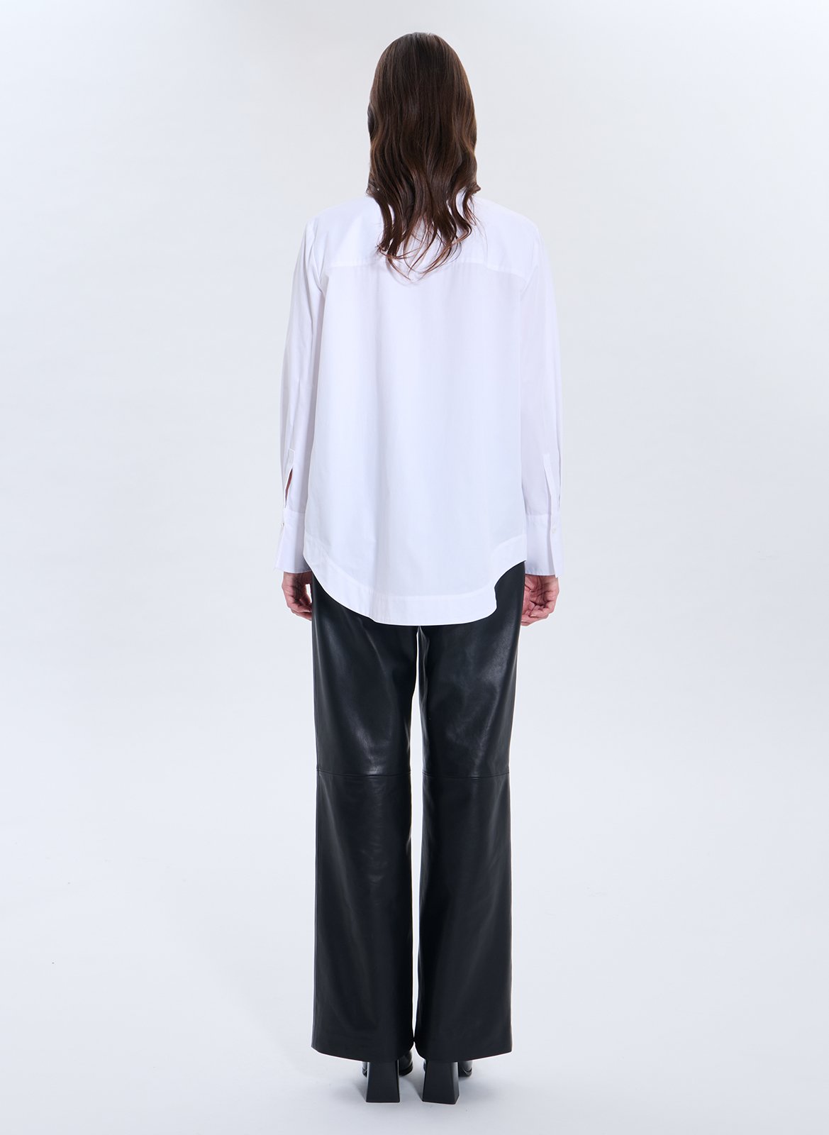 Chemise col classique manches contrastantes en coton ZAPA White