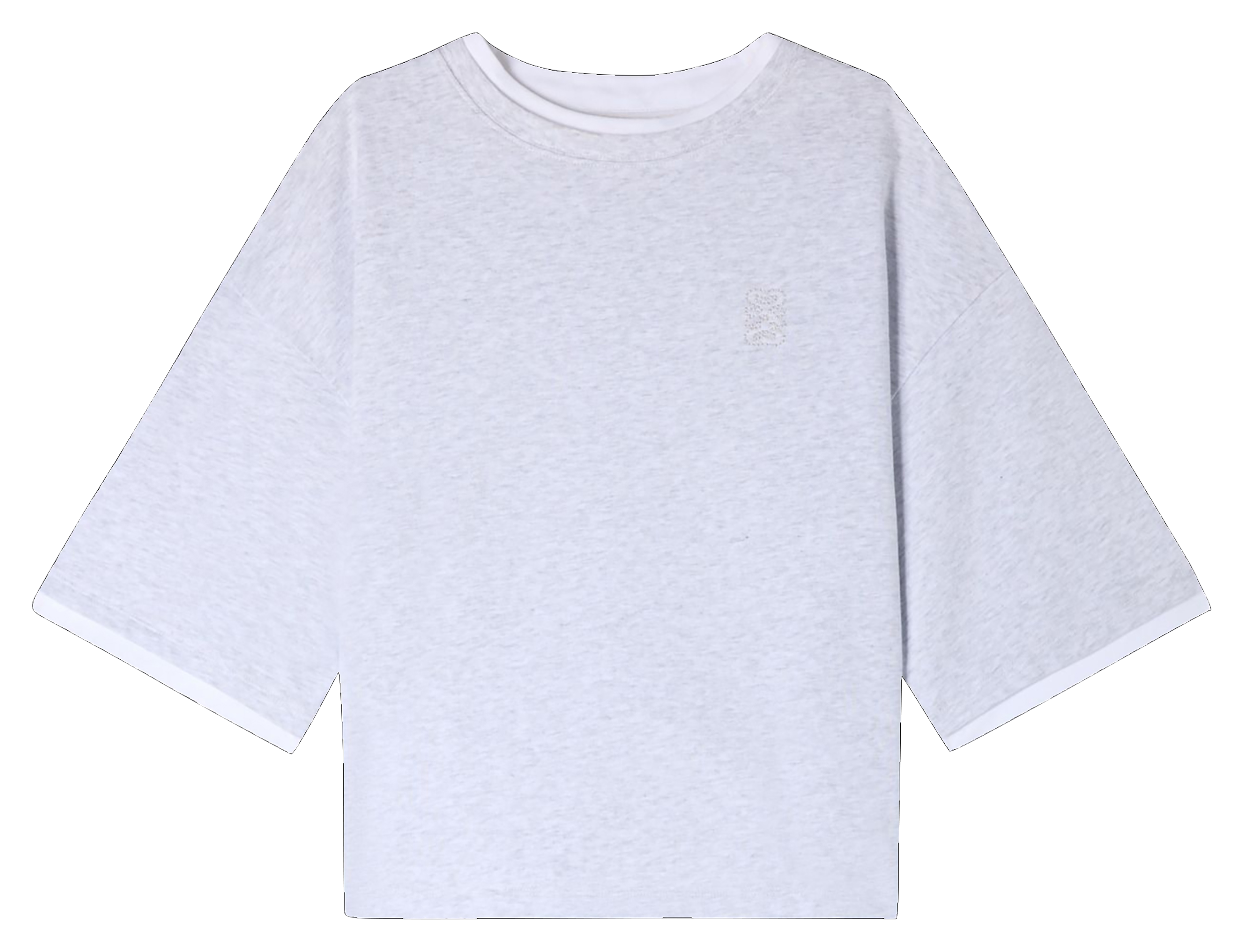 Oversized, katoenen T-shirt met ronde hals SANDRO Grijs