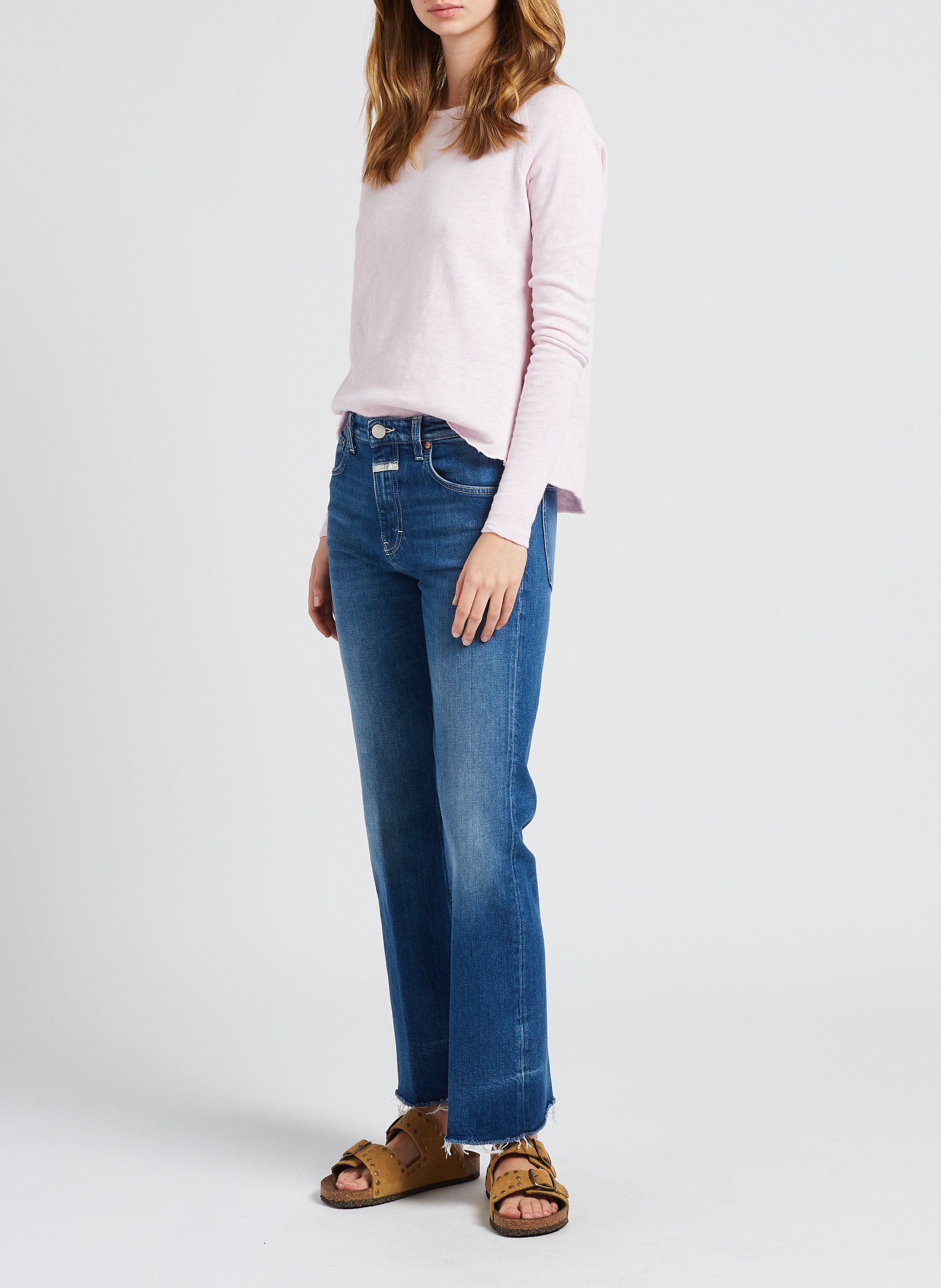 Tee-shirt col rond en coton AMERICAN VINTAGE Rose