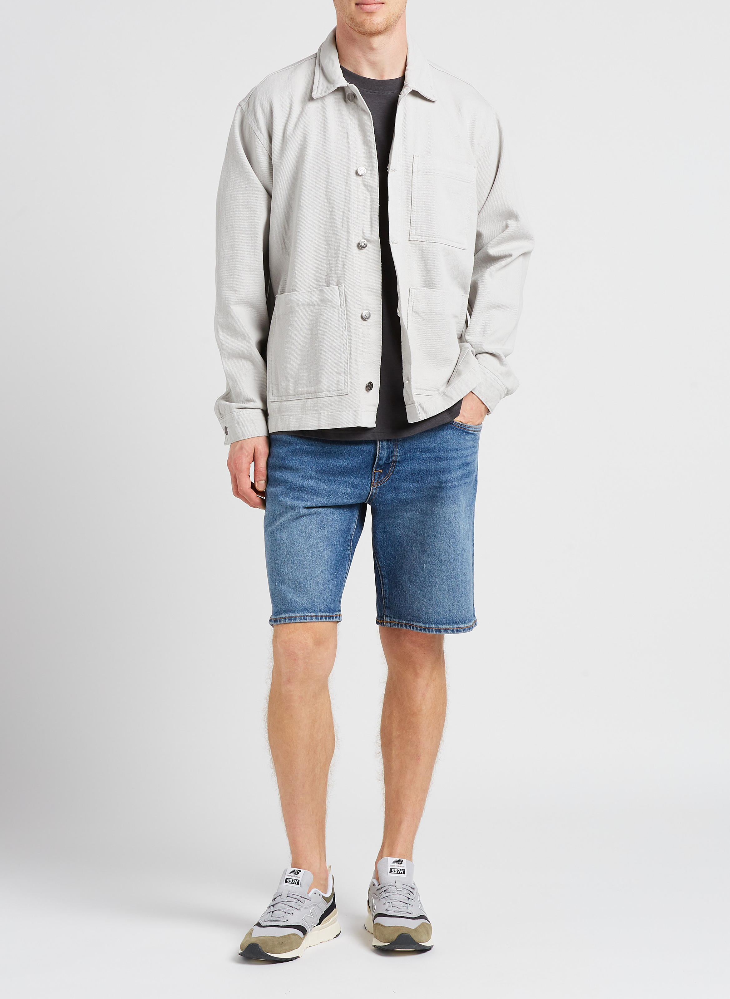 Spijkerjasje van biokatoen MINIMUM Wit