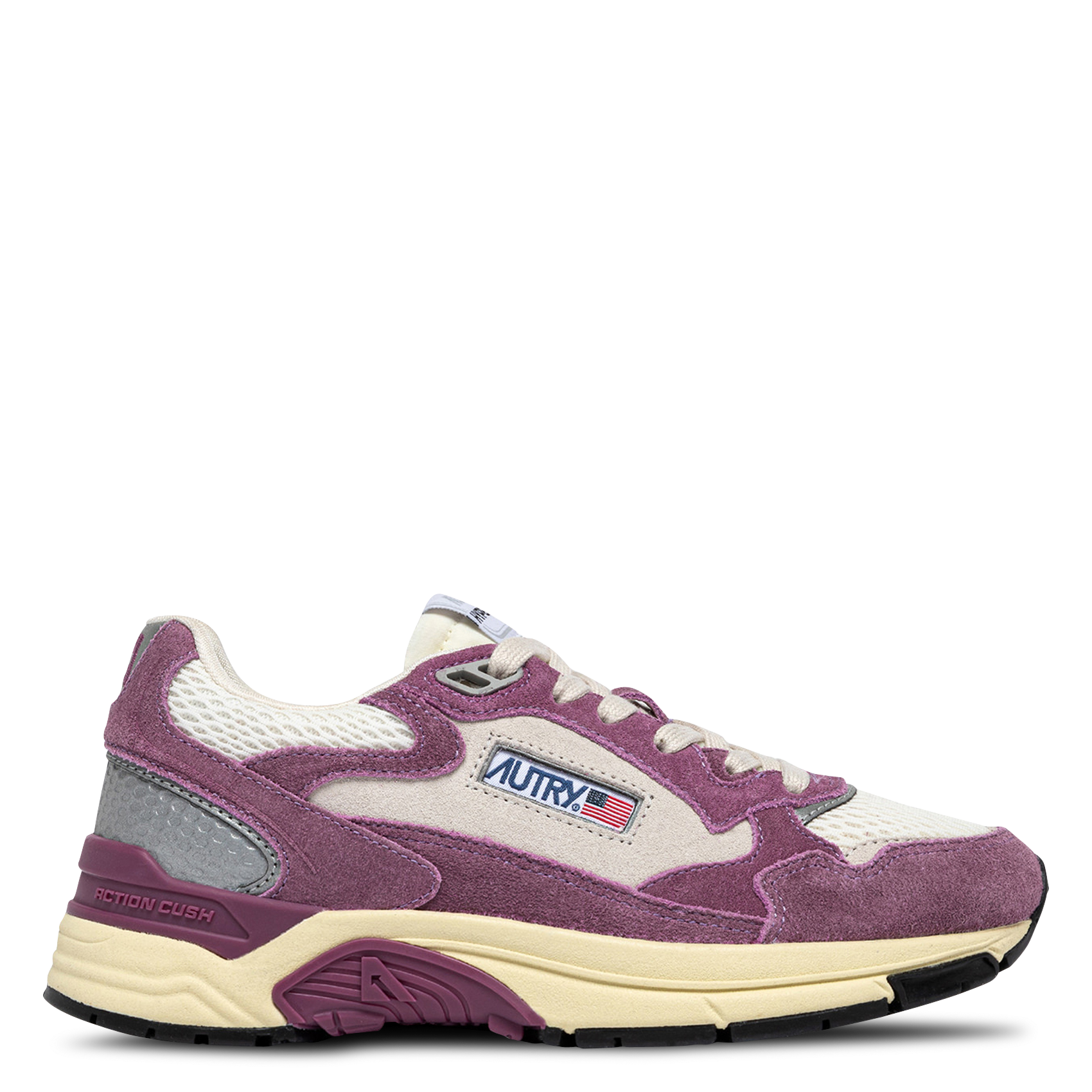 Baskets basses en cuir mélangé AUTRY Prune