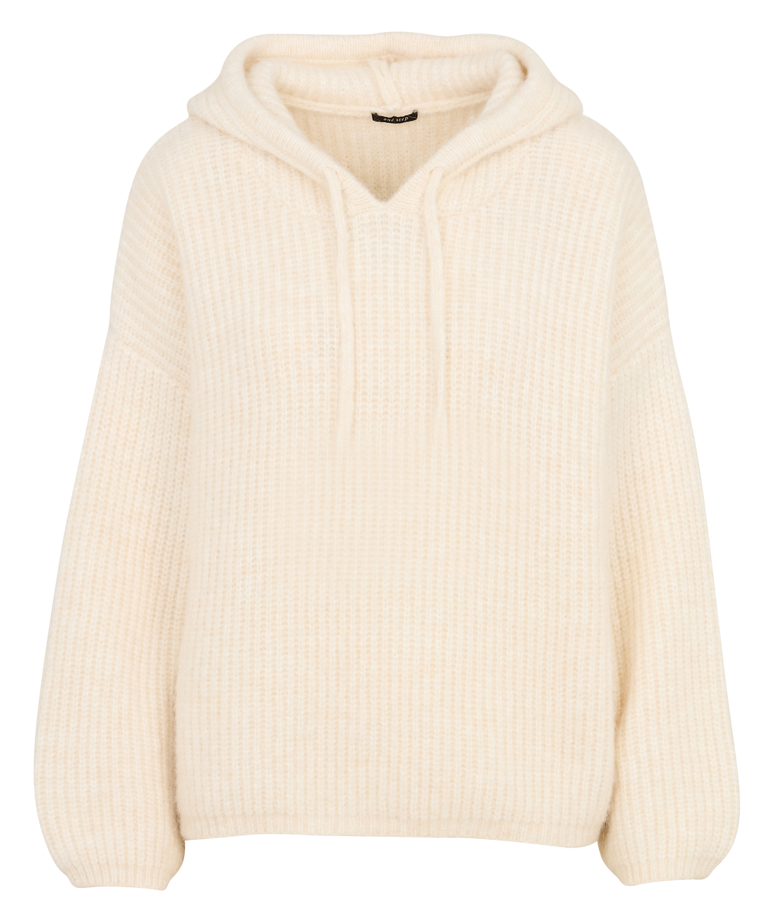 Lang gebreid vest van wolmix ONE STEP Wit