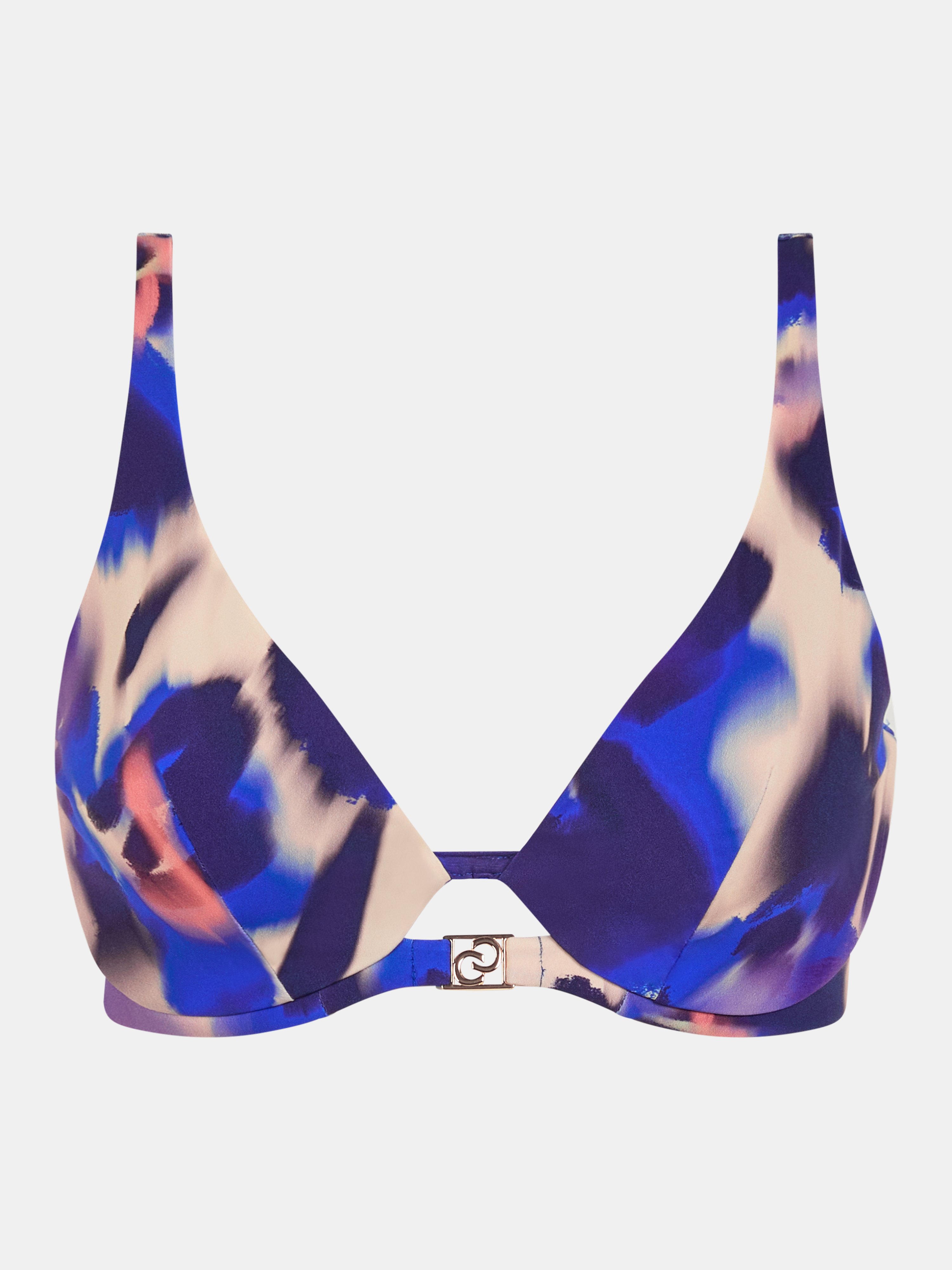 Plunging one-wire swimsuit top with multi-position straps CHANTELLE Blue