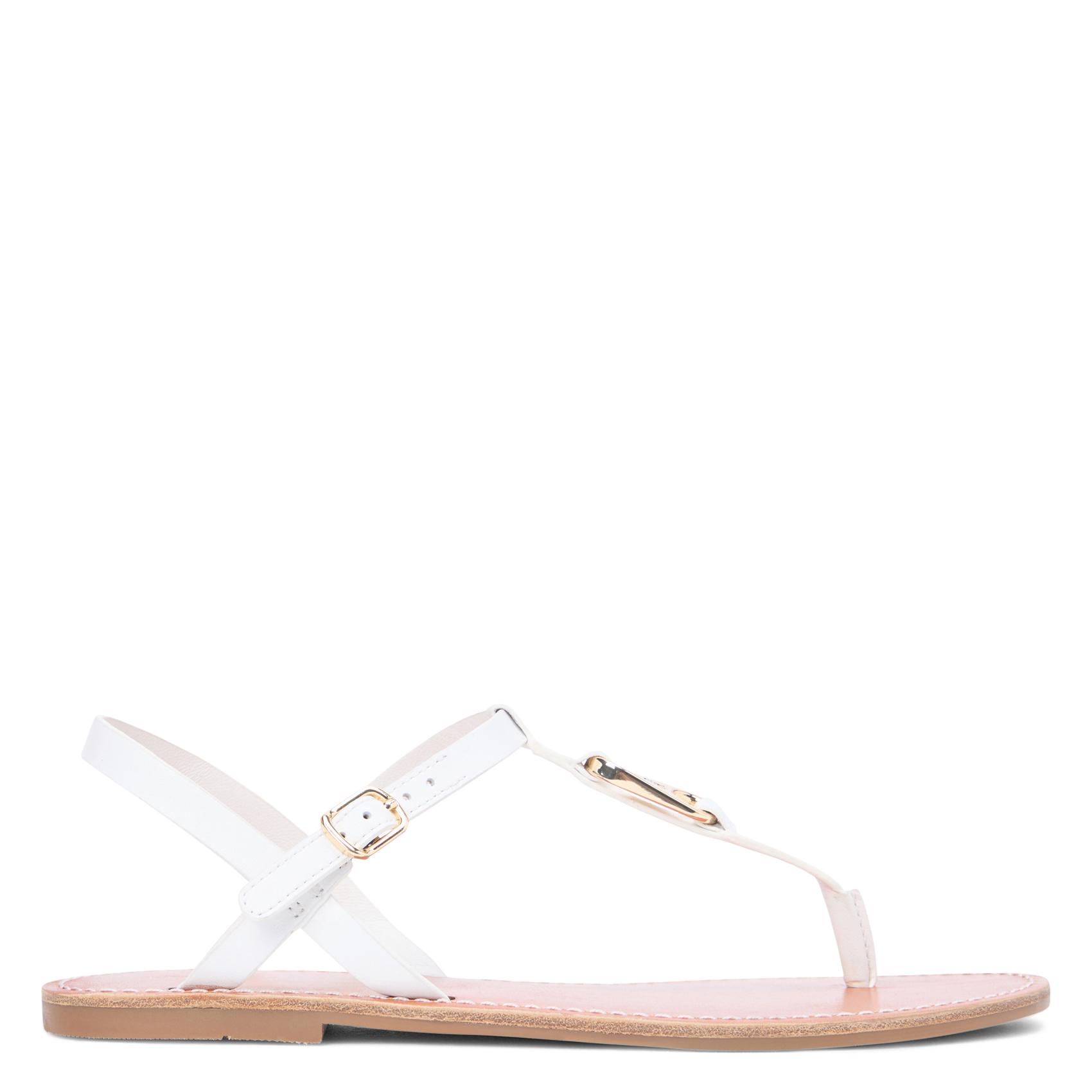 Flat leather sandals TOMMY HILFIGER White